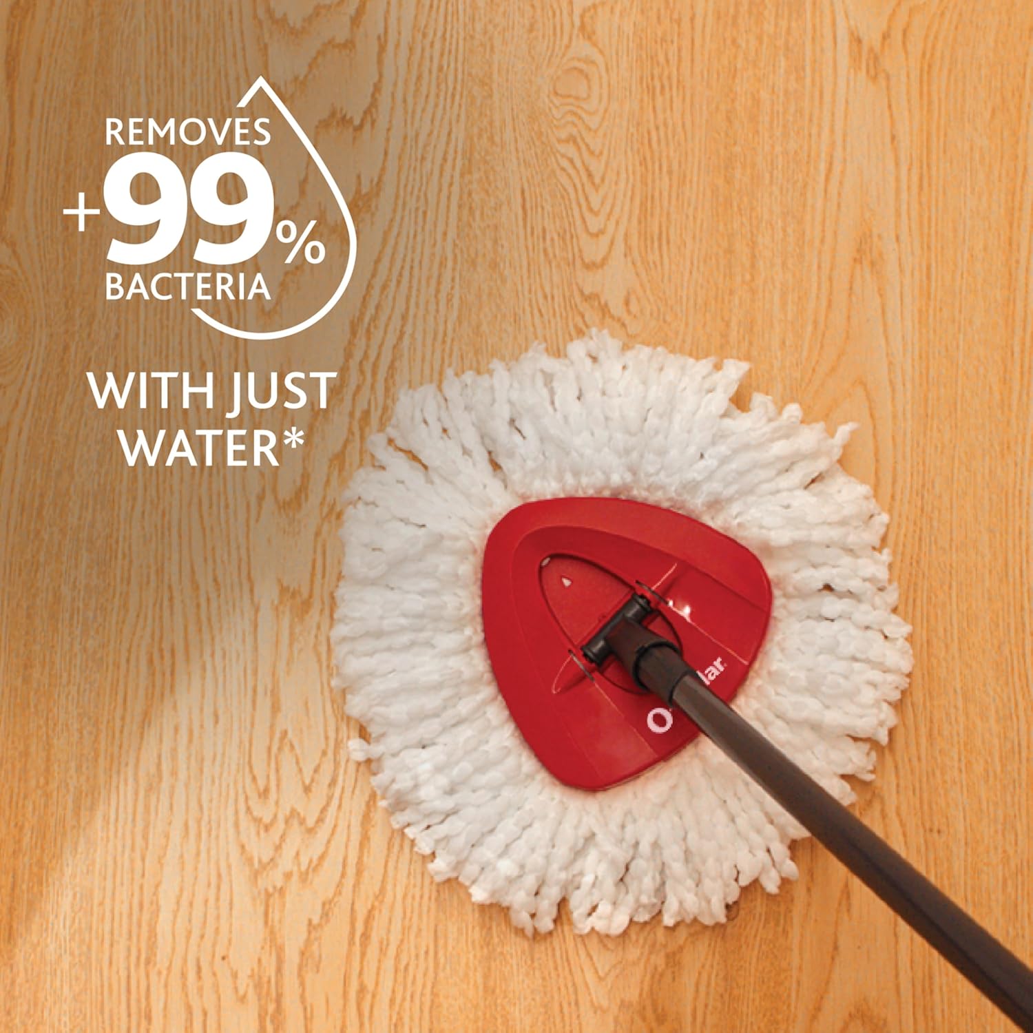 O-Cedar EasyWring Microfiber Spin Mop, Bucket Floor Cleaning System, Red, Gray, Standard - Rayz Mart