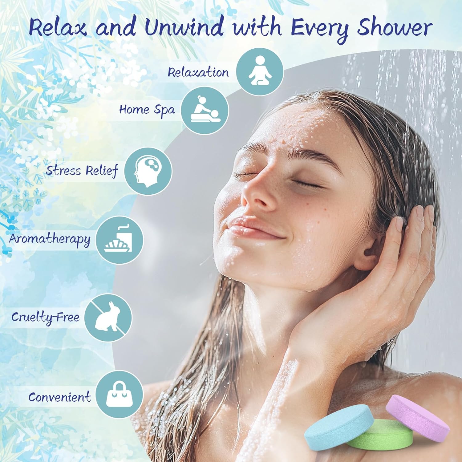 Shower Steamers Aromatherapy 8 Pack - Lavender and Eucalyptus Essential Oils, Self Care Gifts for Women and Men