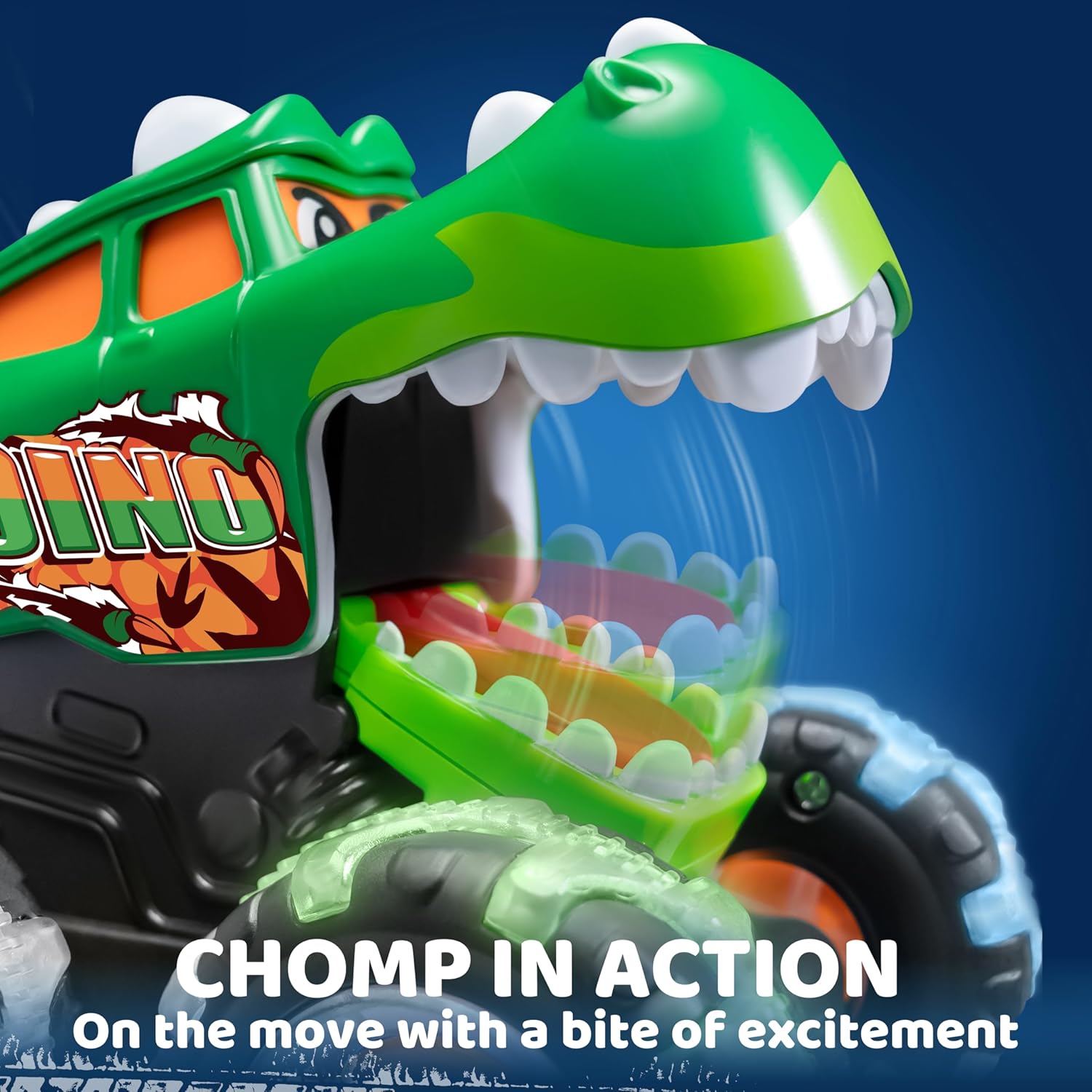 JOYIN 3 Pack Monster Truck Toy - Motion Activated Light Up Cars for Toddlers - Monster Glow Rover LED Wheels - Baby Boy Toys - Press and Go Dinosaur Trucks for Kids Boy Birthday Gifts
