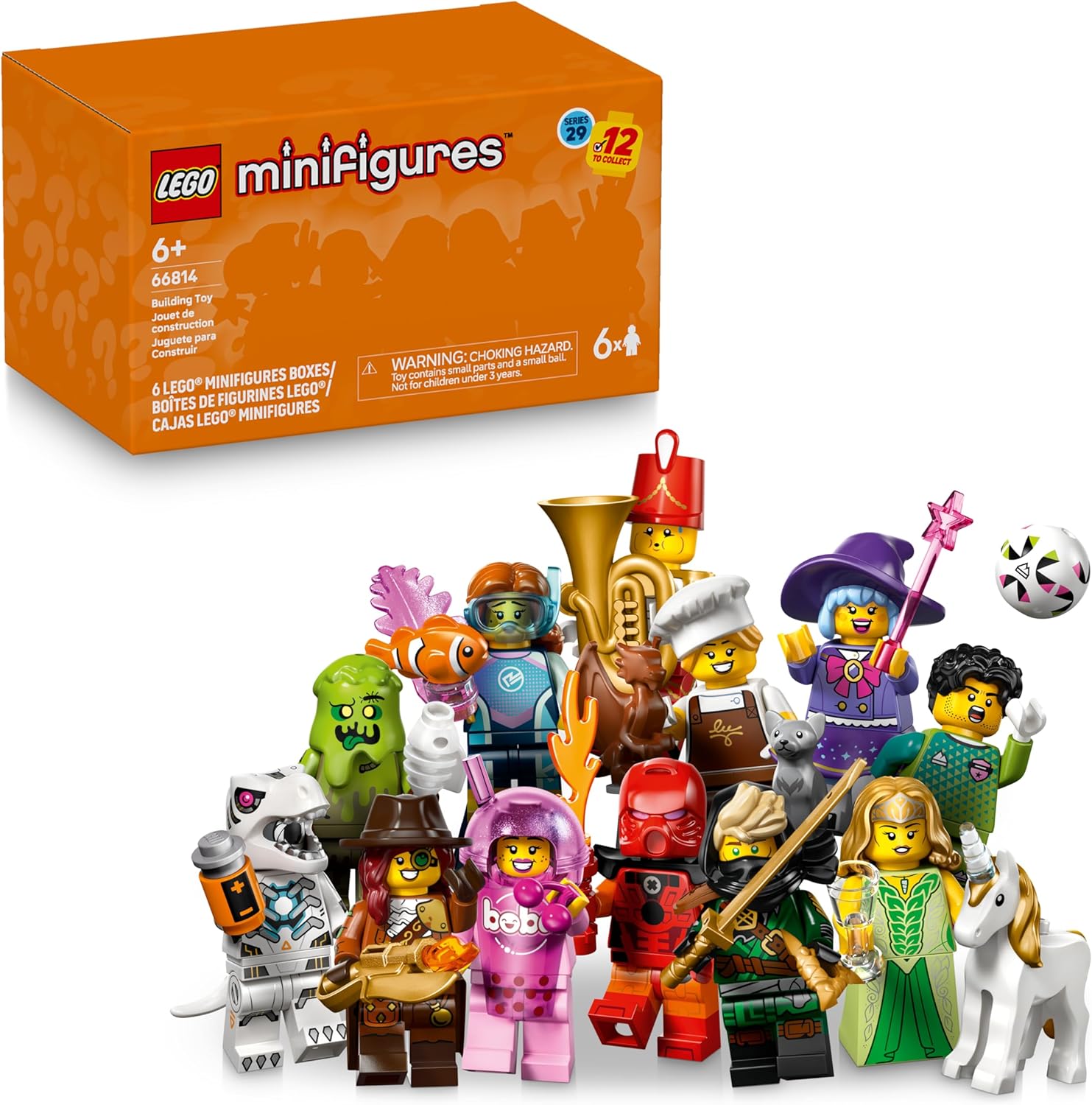 LEGO Minifigures Series 29 6 Pack - Mystery Box Multipack - Birthday Party Favors for Boys & Girls, Ages 6+ - Goodie Bag Stuffers for Kids - 66814