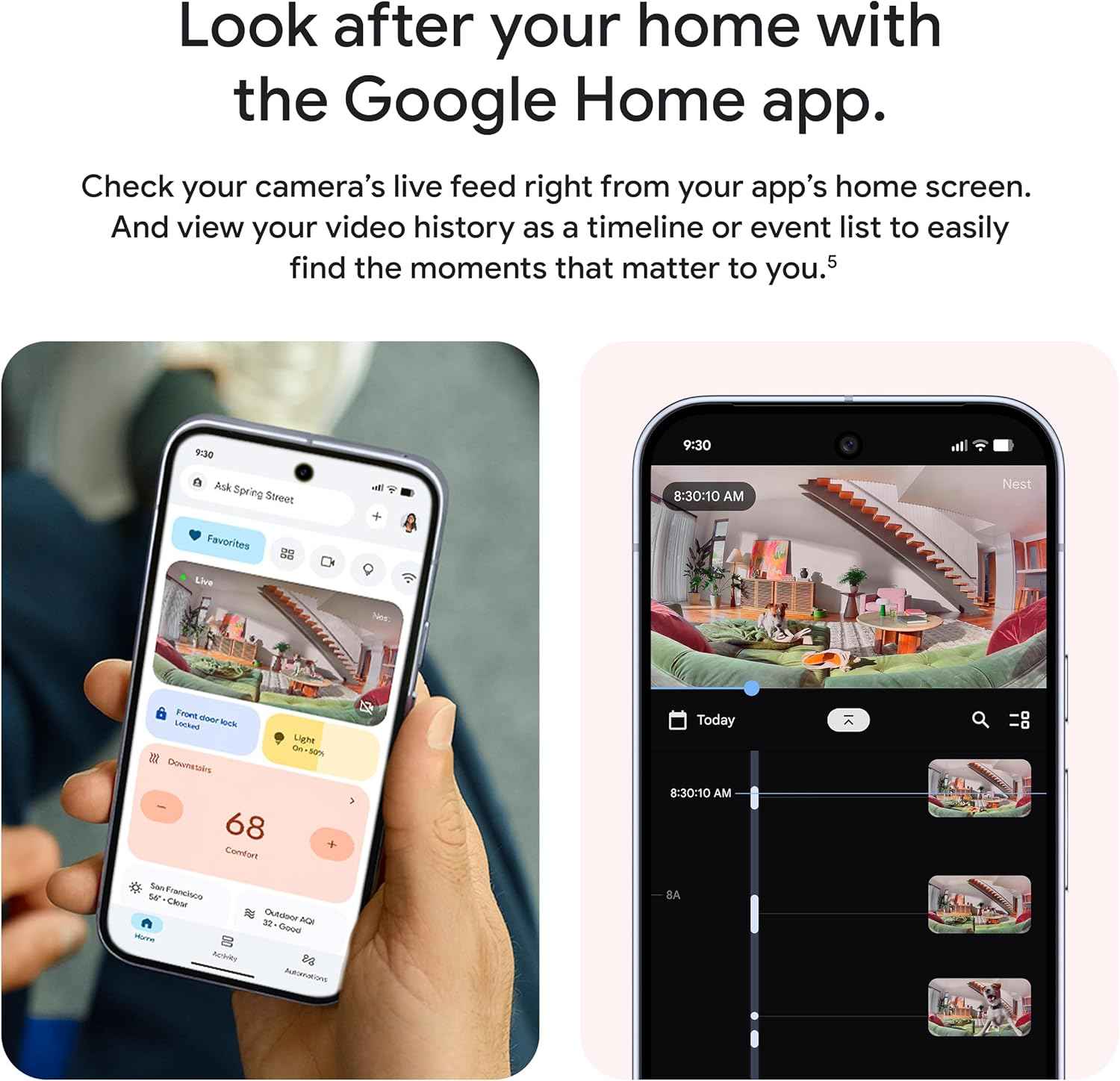 Google Nest Cam Indoor (Wired, 3rd Gen) - Security Camera with 2K Video and Gemini, Night Vision, 2-Way Audio, Works with Google Home - 2025 Model - Hazel
