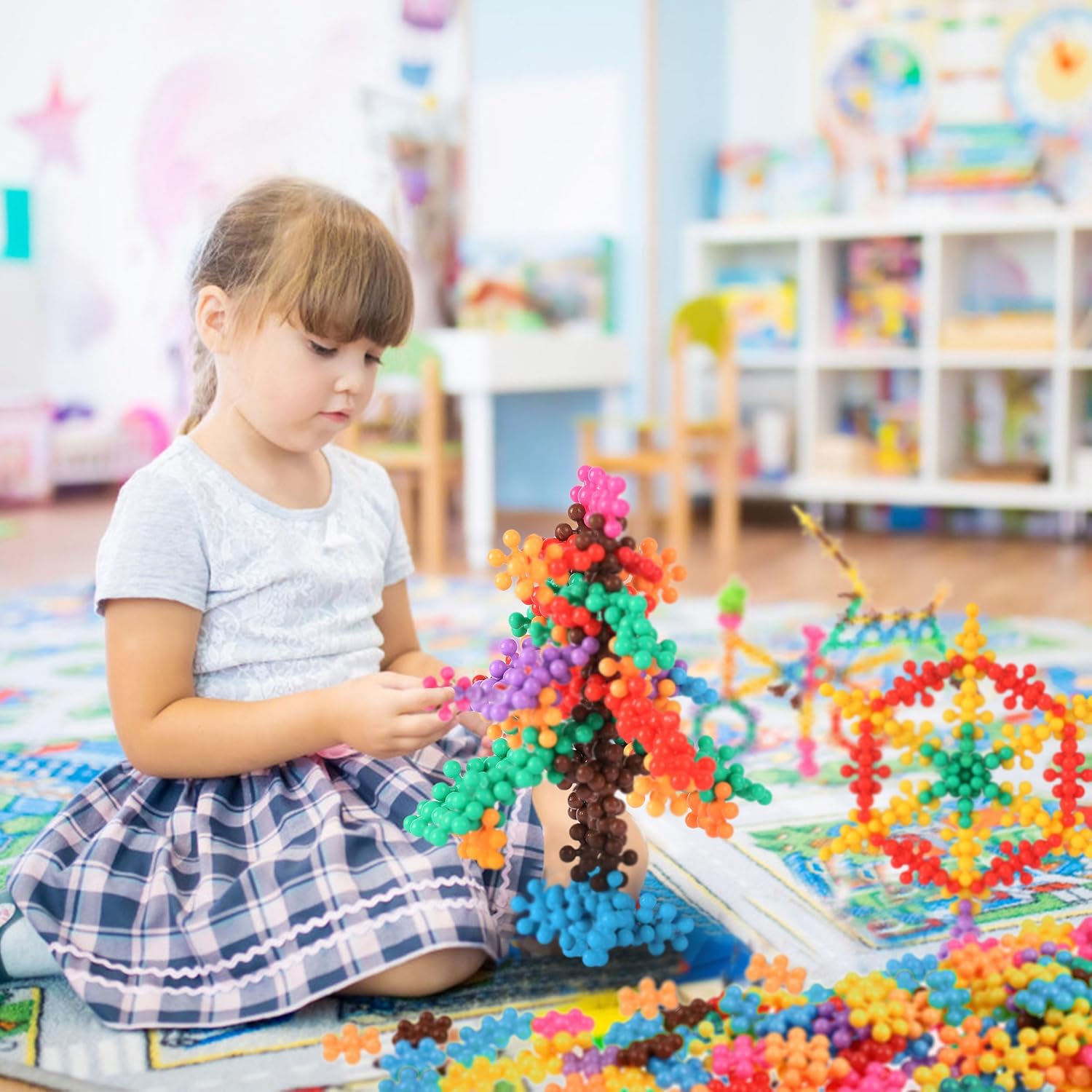 TOMYOU 200 Pieces Building Blocks Kids STEM Toys Educational Discs Sets Interlocking Solid Plastic for Preschool Boys and Girls Aged 3+, Safe Material Creativity