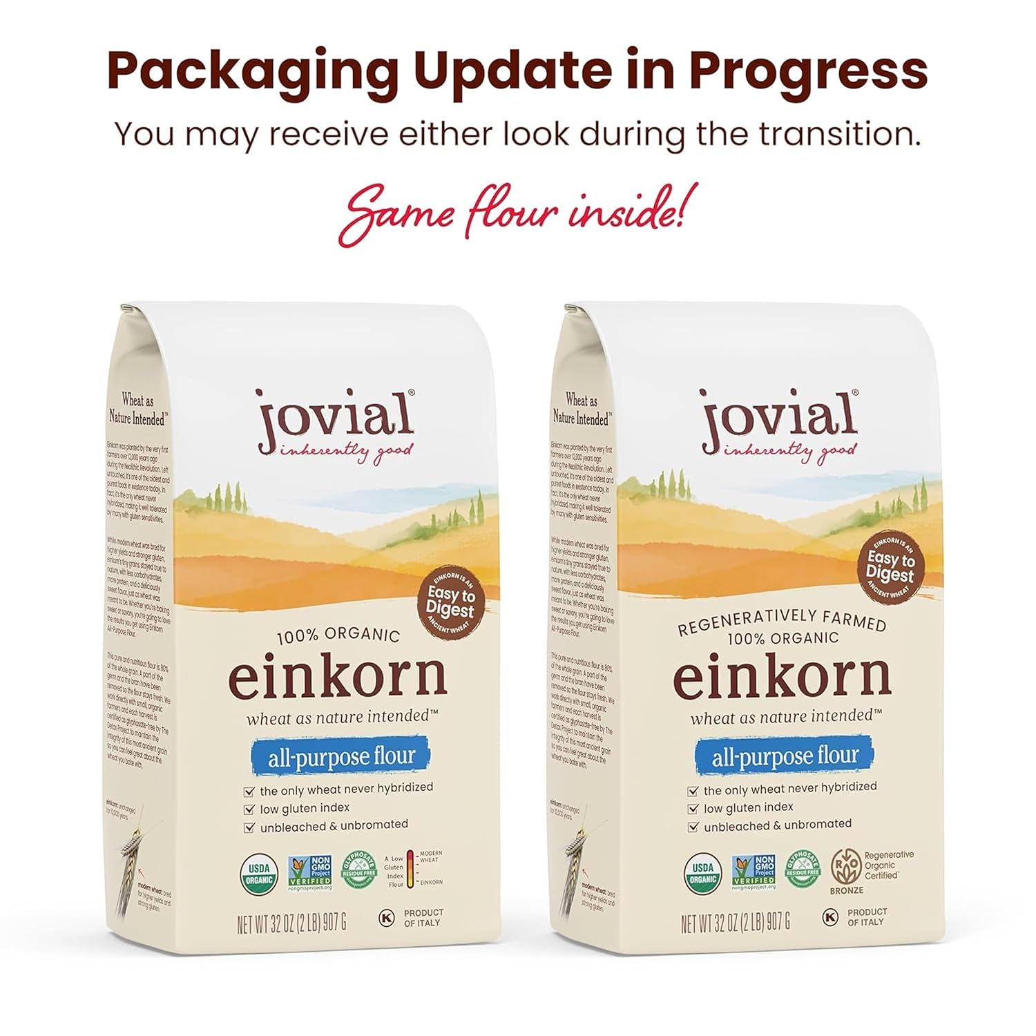jovial organic einkorn unbleached all purpose flour for bread baking sourdough pizza pasta 32 oz
