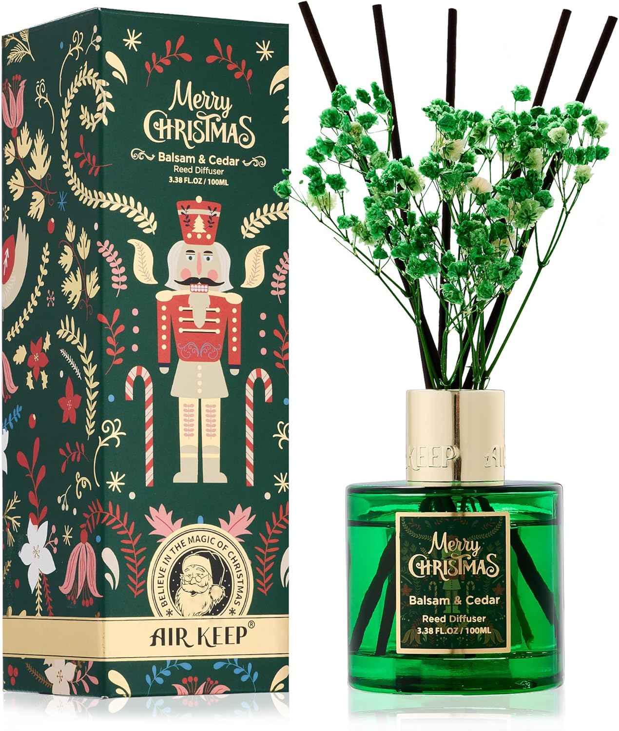 Airkeep Reed Diffuser Set,3.38 fl oz (100 ml) - Clean Linen Oil Diffusers with 8 Reed Sticks,Home Fragrance Reed Diffuser for Bathroom Shelf Decor
