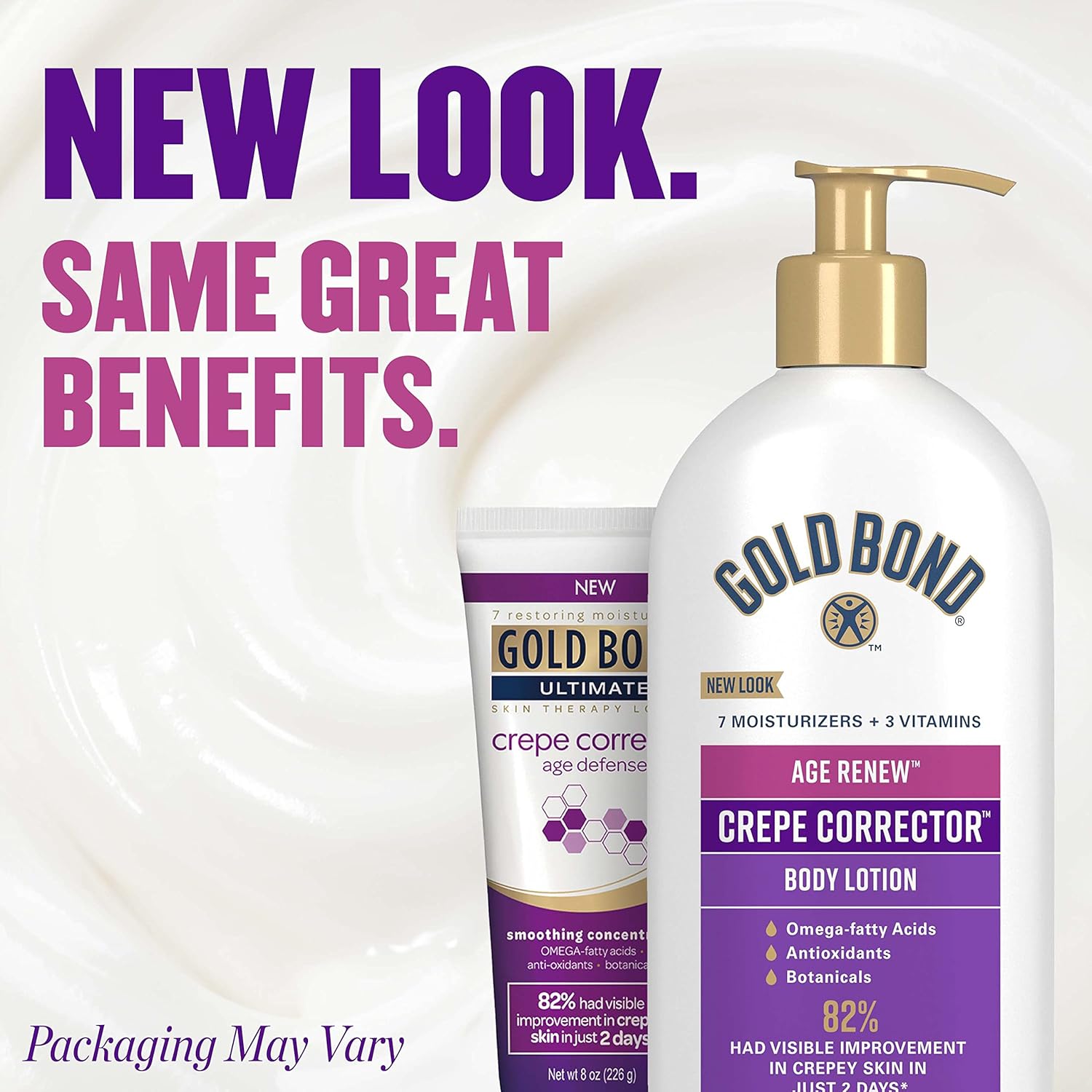 Gold Bond Age Renew Crepe Corrector Body & Face Lotion, 14 oz, Replenishing Smoothing Formula, Fragrance Free, Dermatologist Tested