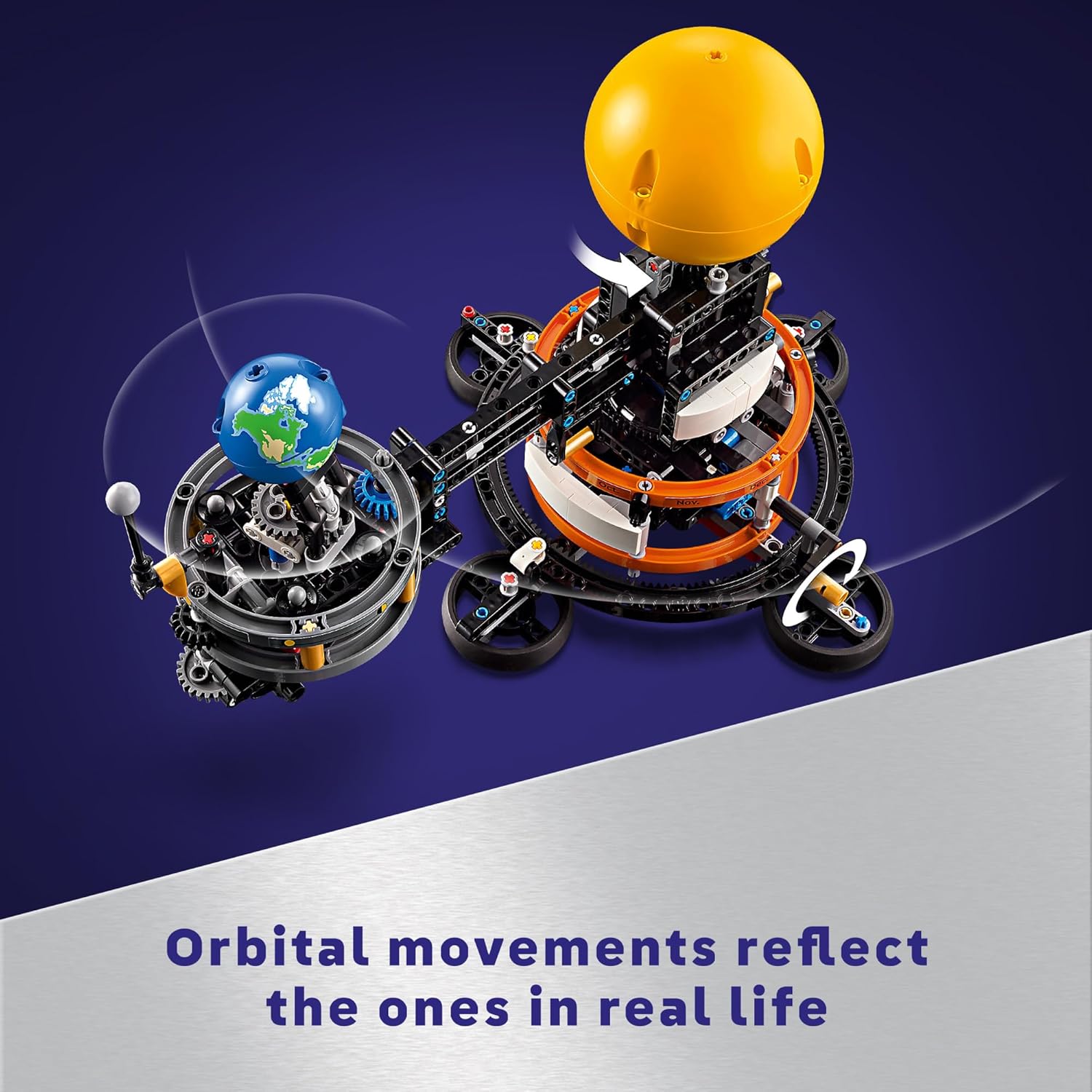 LEGO Technic Planet Earth and Moon in Orbit Building Set, Outer Space Birthday Gift for 10 Year Olds, Solar System Toy for Imaginative, Independent Play, Room Décor for Boys & Girls, 42179