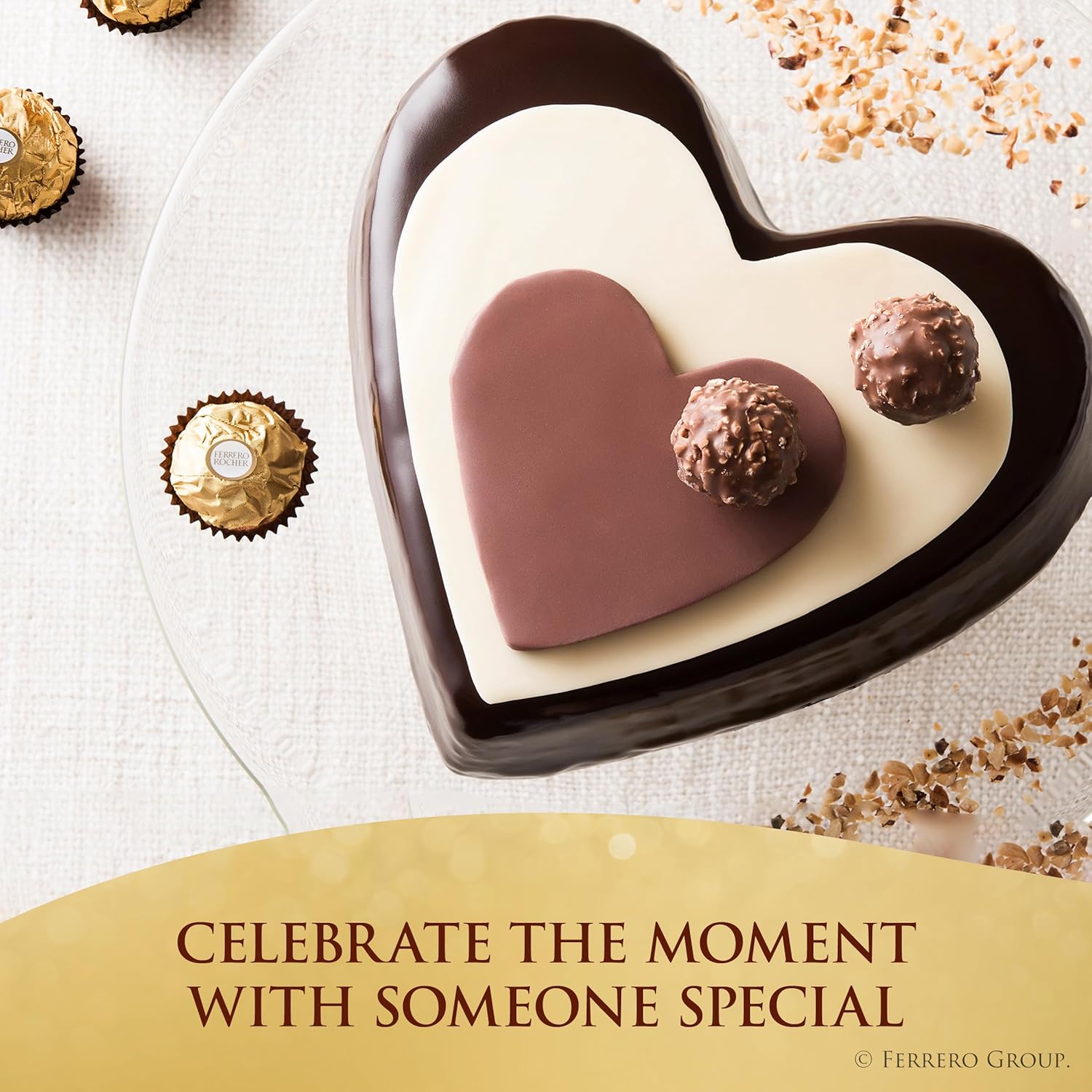Ferrero Rocher, 24-count, individually wrapped, 10.6 oz premium milk chocolate hazelnut gift box