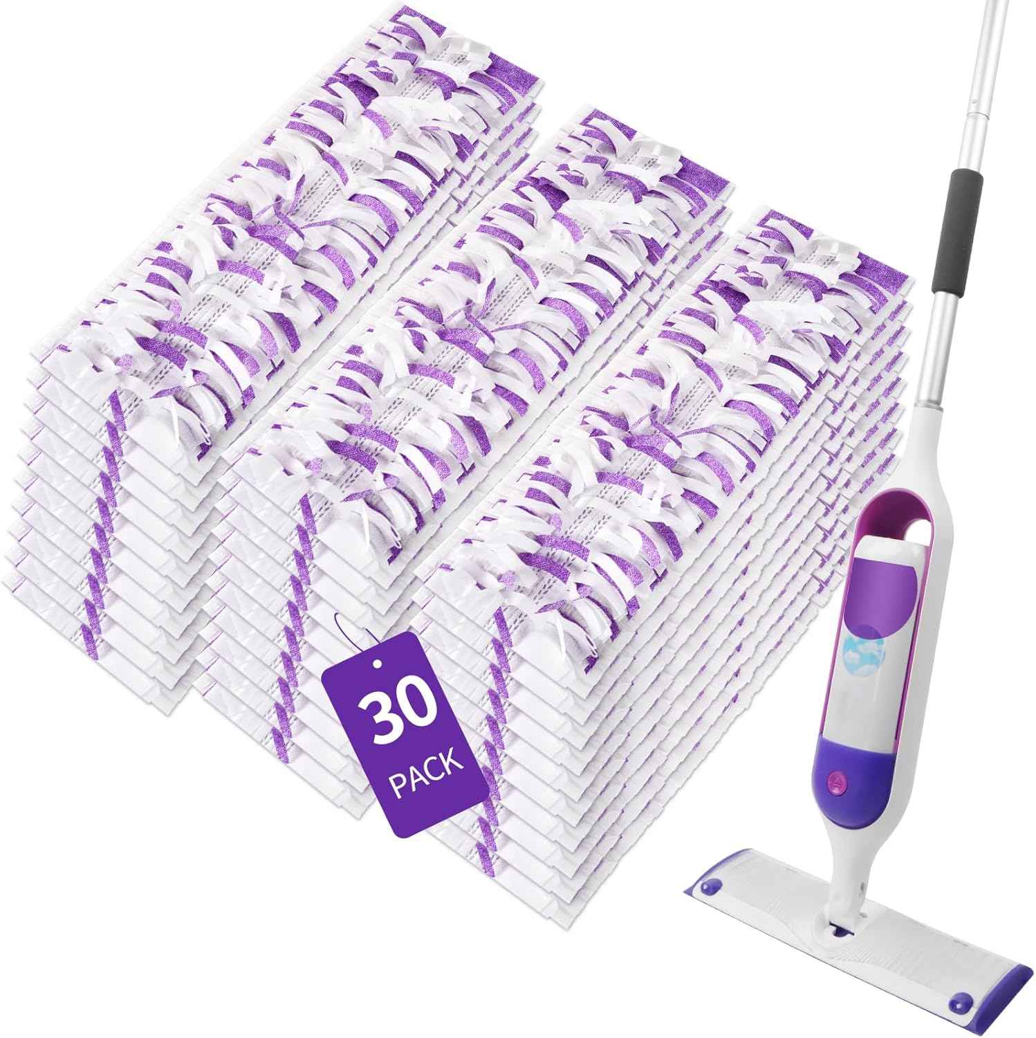 10 Pack Disposable Power Mop Pads for Swiffer Power Mop Pads, Compatible with Swiffer Power Mop Refills, Unscented Spray Replacement Floor Cleaning Refills for urface/Hardwood Floor Cleaning