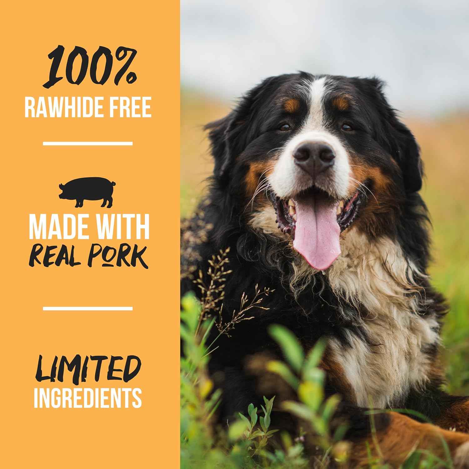 Grillerz Pork Femur Bone, 1 Count, Rawhide Free, All Natural Treat for All Breeds, Gluten Free, Long Lasting, Easy to Digest, For Adult Life Stages, Dog Chew for Healthy Teeth