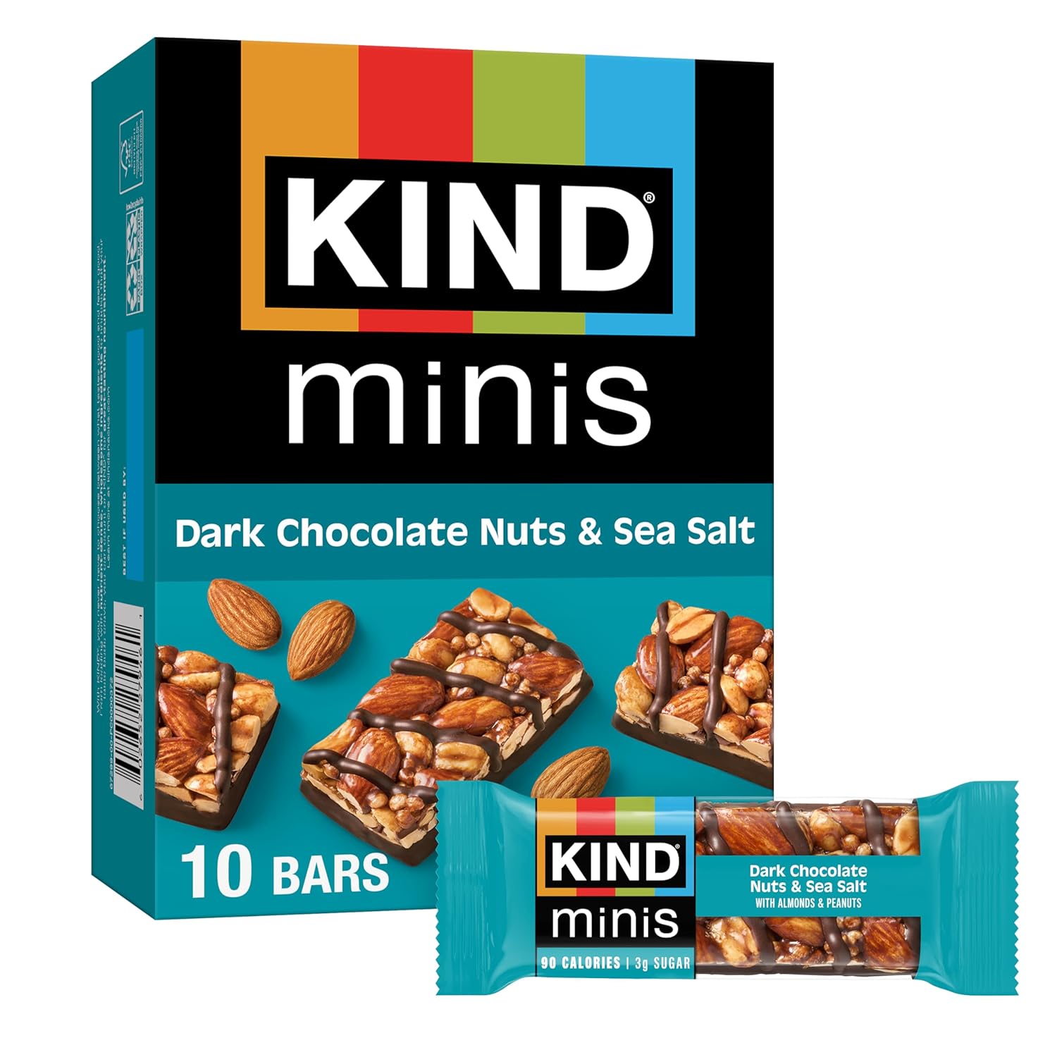 KIND Minis Dark Chocolate Nuts & Sea Salt, 10 Count, 90 Calorie Gluten Free Snacks
