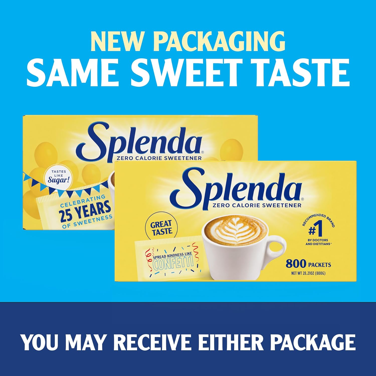 splenda zero calorie sweetener packets, 800 count packets, made in usa, sugar-free, zero carb