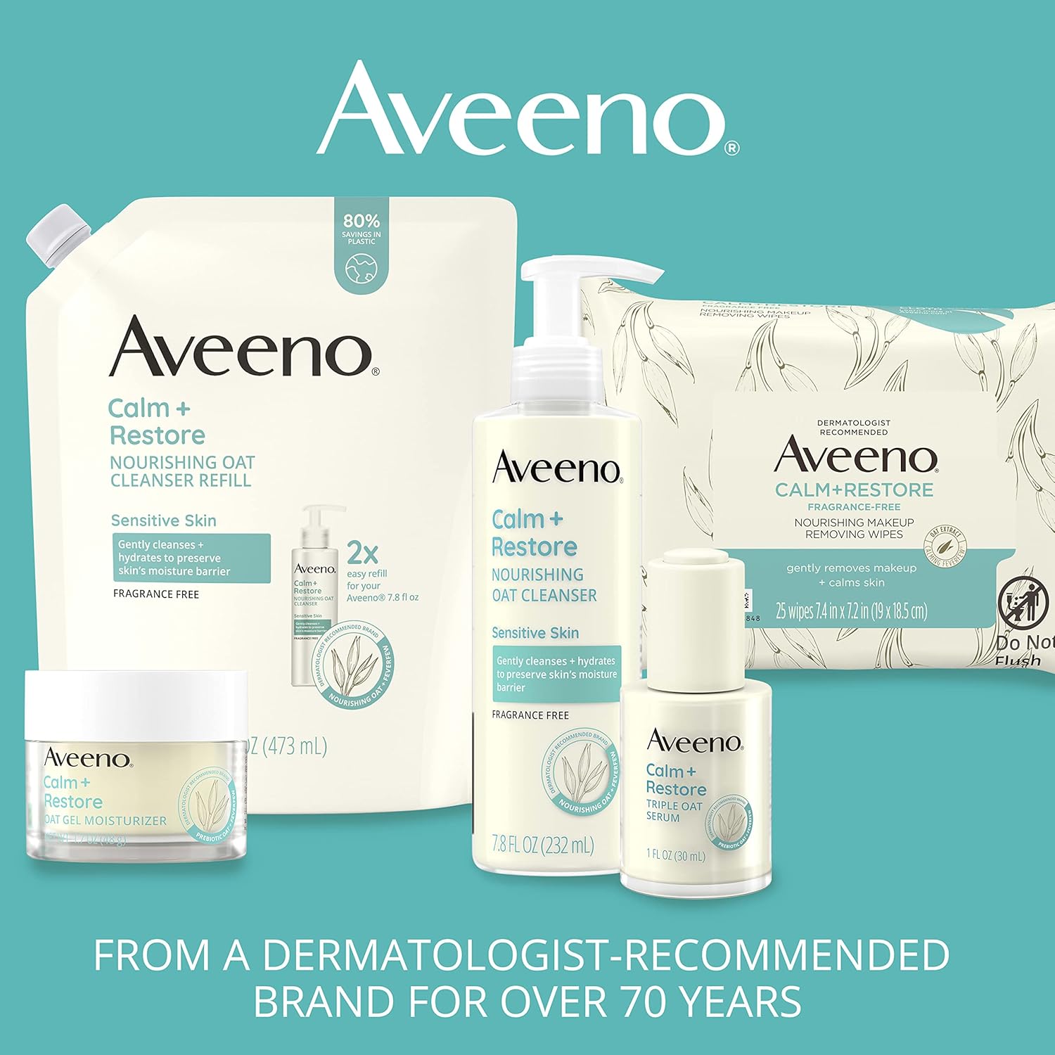 aveeno calm + restore facial moisturizer 1.7 oz non-comedogenic hydrating face cream for dry sensitive skin