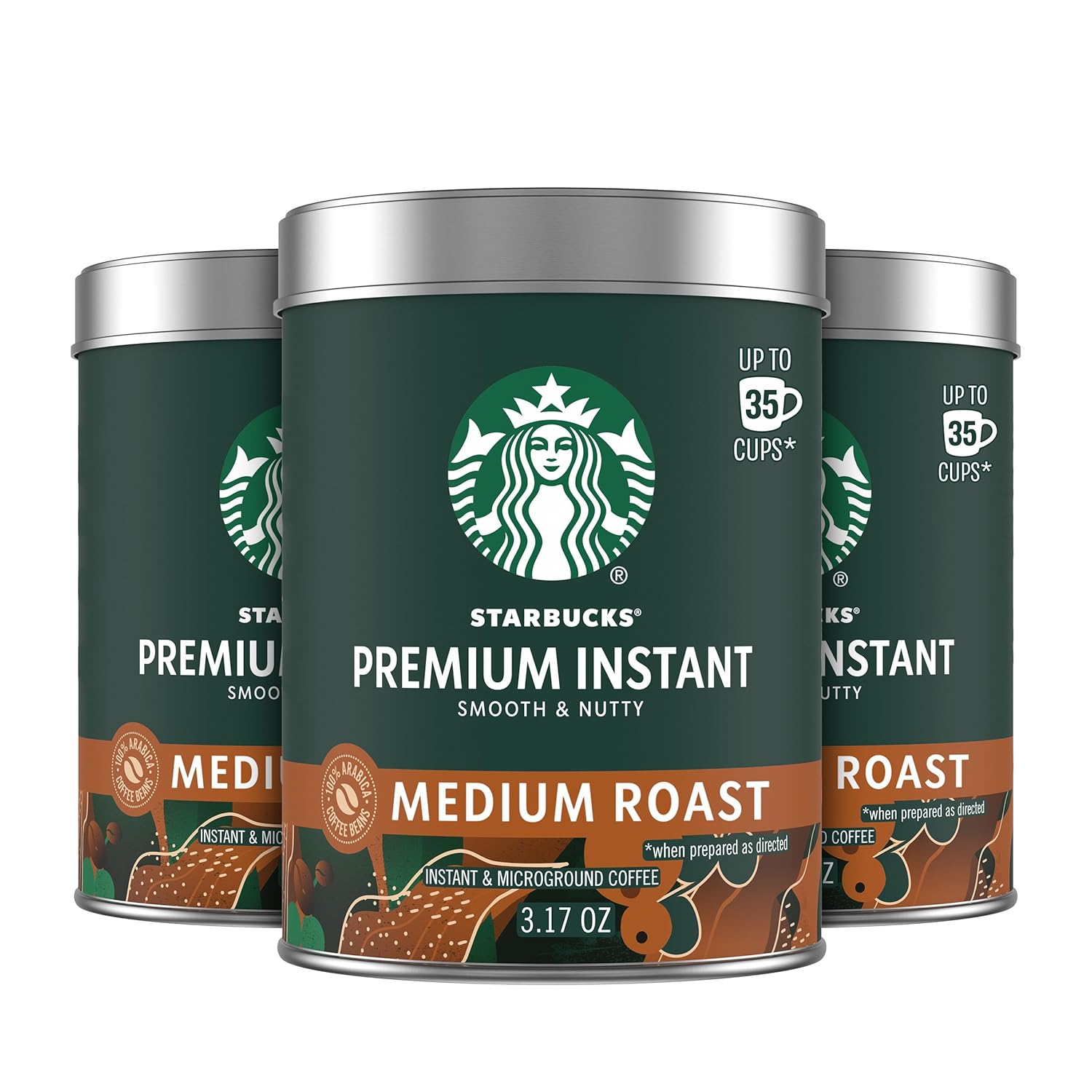 starbucks premium instant medium roast arabica coffee 3 tins