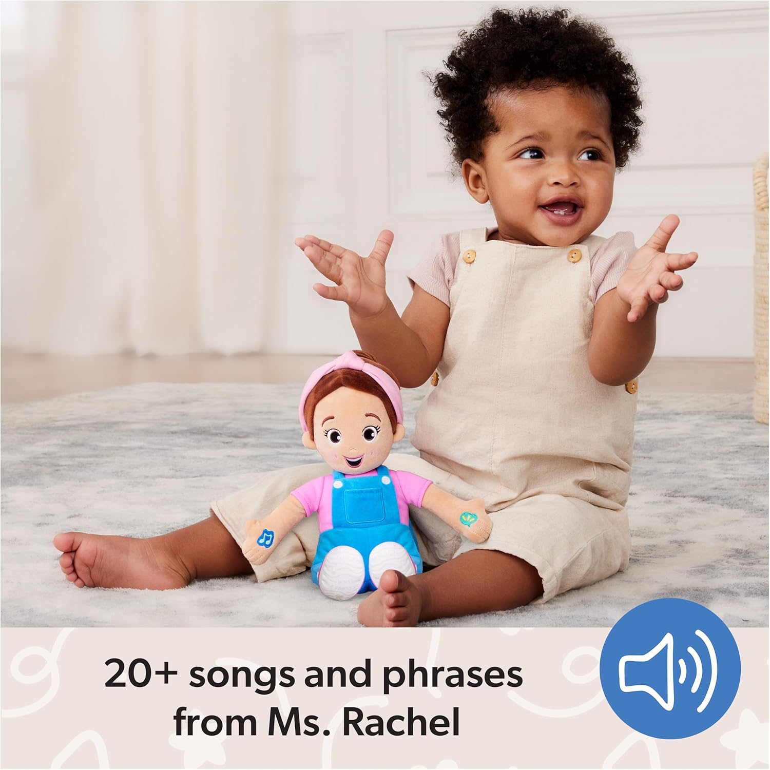 Ms. Rachel Official Speak & Sing Doll, 16” Tall Interactive Toy with 4 Songs & 16+ Phrases, Toddler Toys for Girls & Boys Ages 6 Months to 3+ Years.