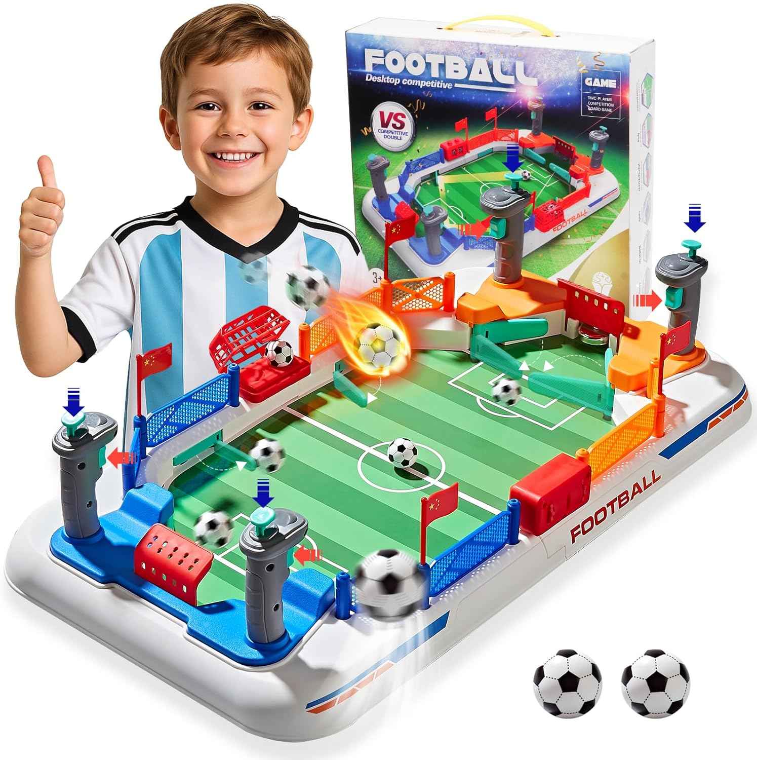 Mini Soccer Board Game for Kids: Foosball Table Toys for 3 4 5 6 7 8-12 Year Old Kids - Pinball Interactive Sports Game Age 3+ Indoor Home Party - Gift for Boys Girls Birthday Christmas Grandkids