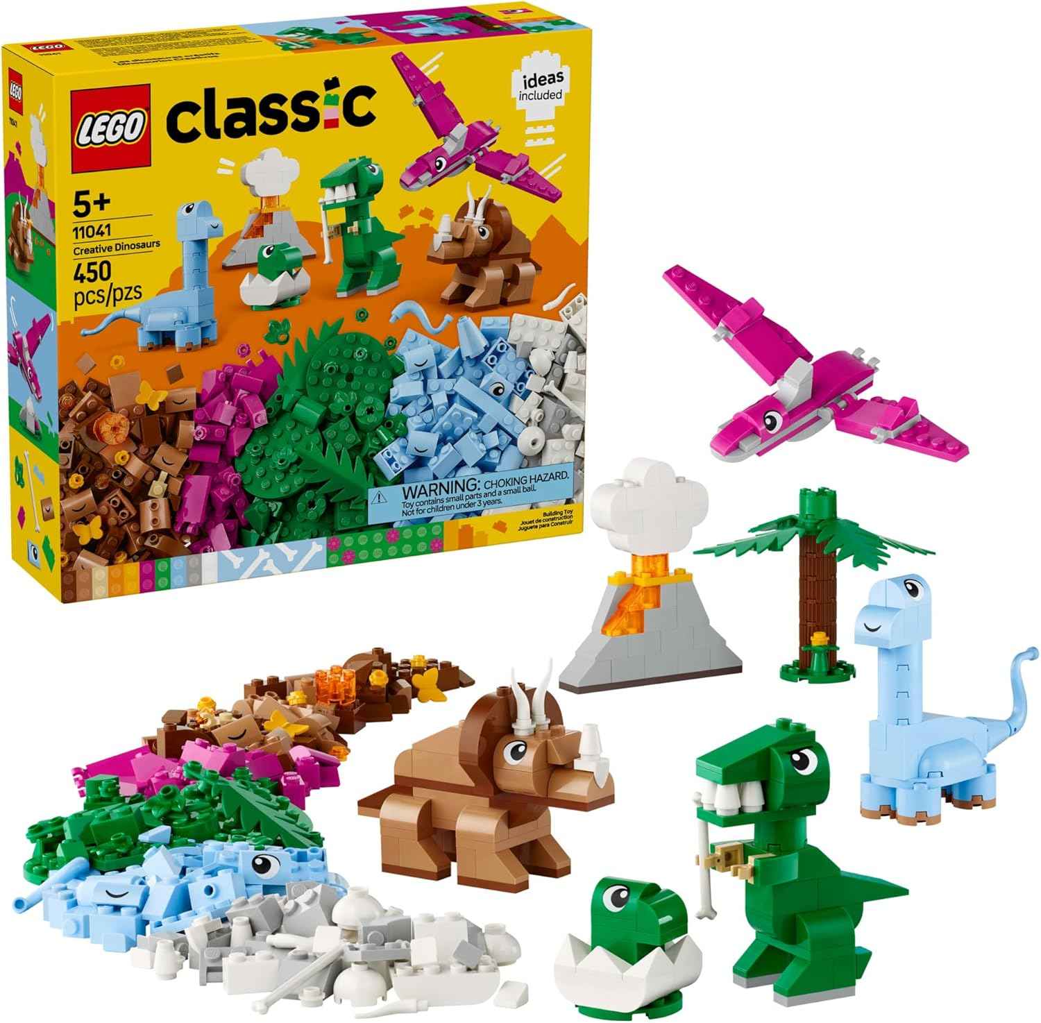 LEGO Classic Creative Dinosaurs Toy - Building Blocks for Kids, Boys and Girls, Ages 5+ - Learning and Educational Toy for Preschool - Gift Idea for Birthdays - 11041