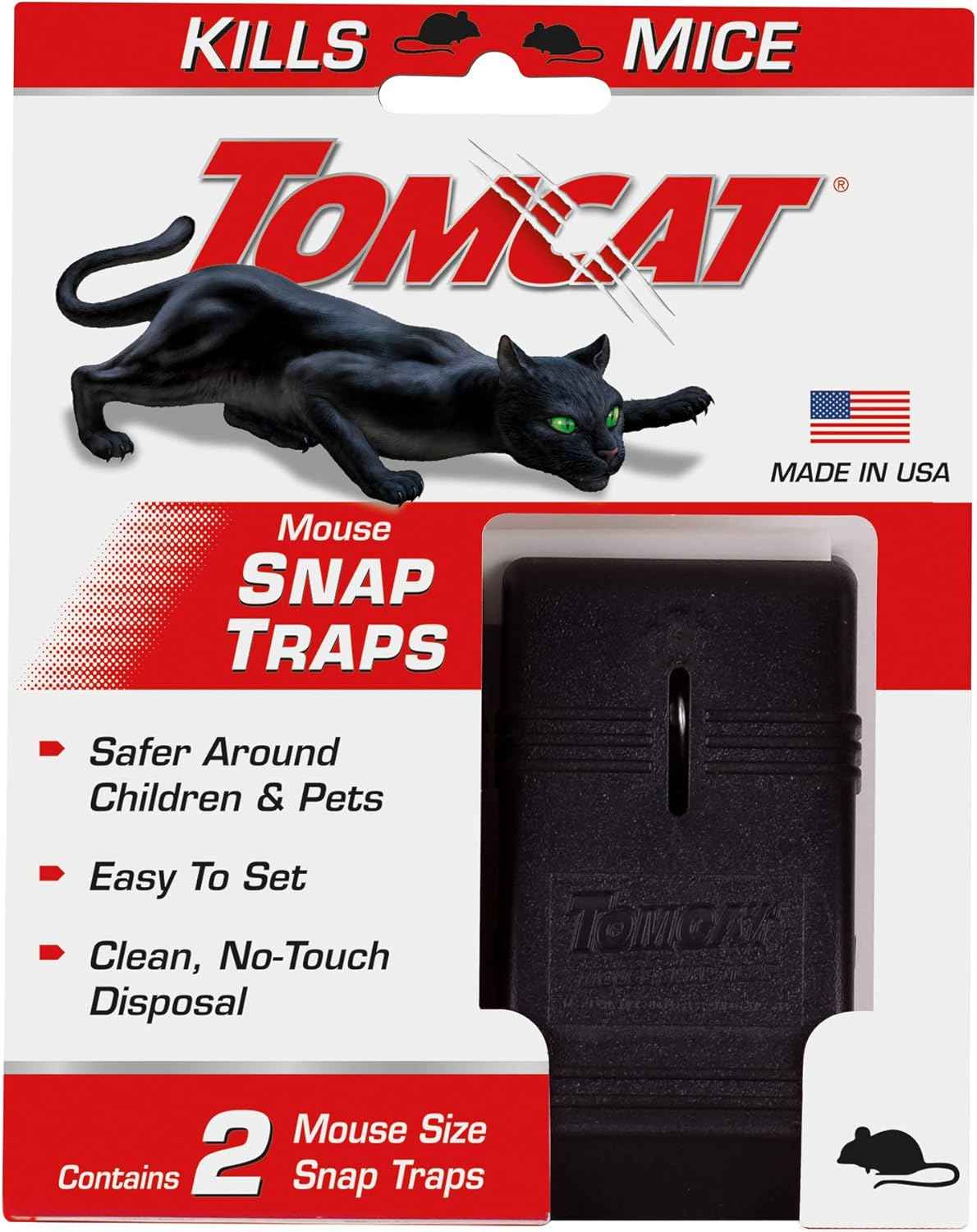 Tomcat Rat Snap Trap, 1 Rat Size Trap - Reusable - Effectively Kill Rats - Ideal for Home and Farm Use
