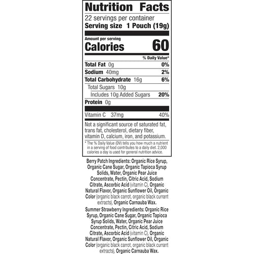 Annie's Organic Bunny Fruit Snacks Variety Pack 15.4 oz 22 ct Gluten Free Snack