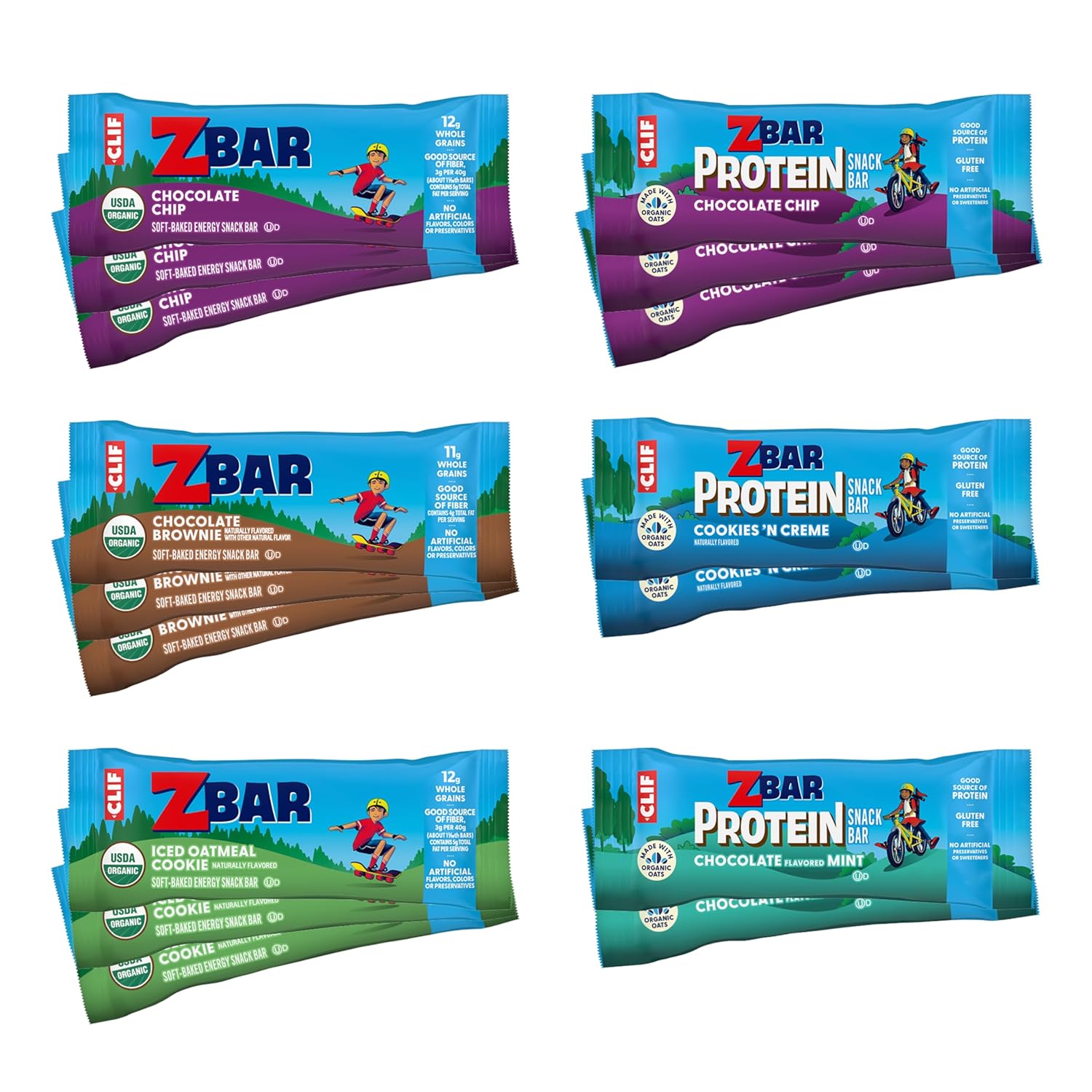 Zbar and Zbar Protein variety pack with organic oats, non-GMO, soft-baked energy snack bars and crispy protein bars (16 pack)