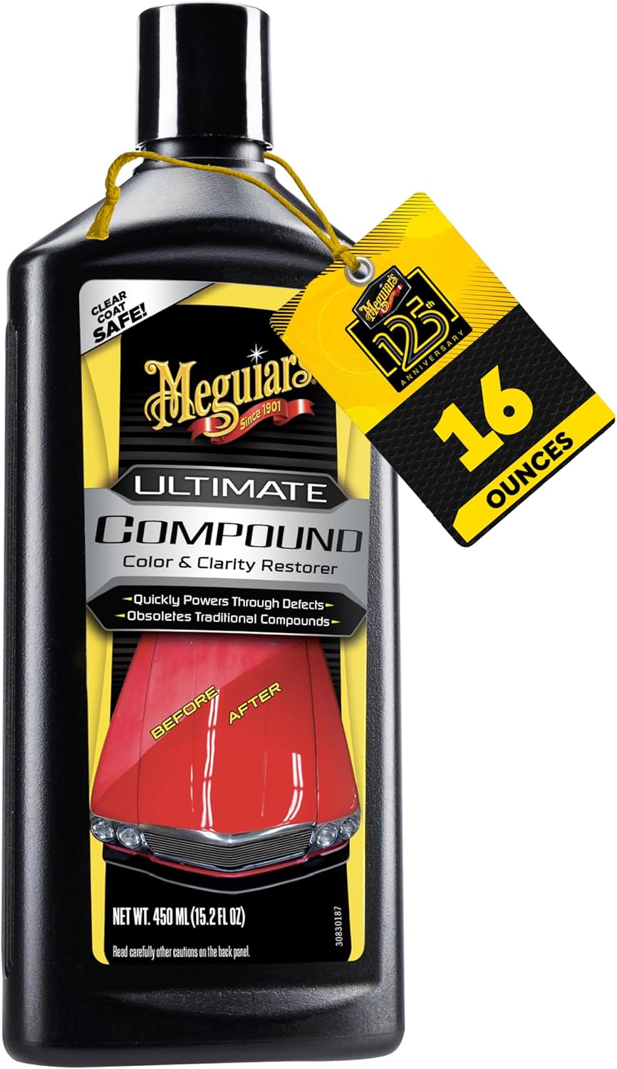 Meguiar's Ultimate Compound, 15.2 Oz, Pro-Grade Car Scratch Remover for Paint Correction and Polishing