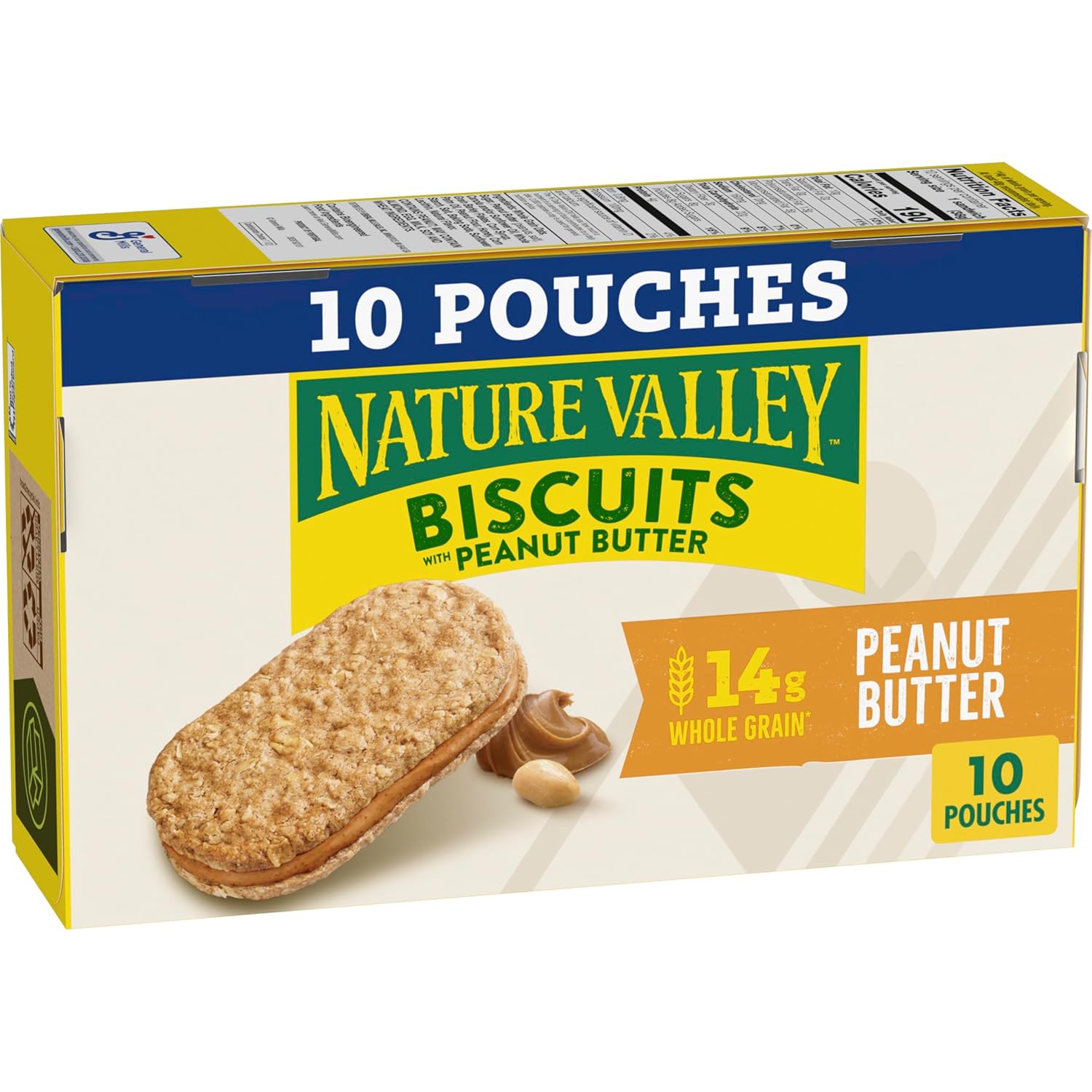 Nature Valley biscuit sandwiches peanut butter snack bars 10 bars 13.5 oz