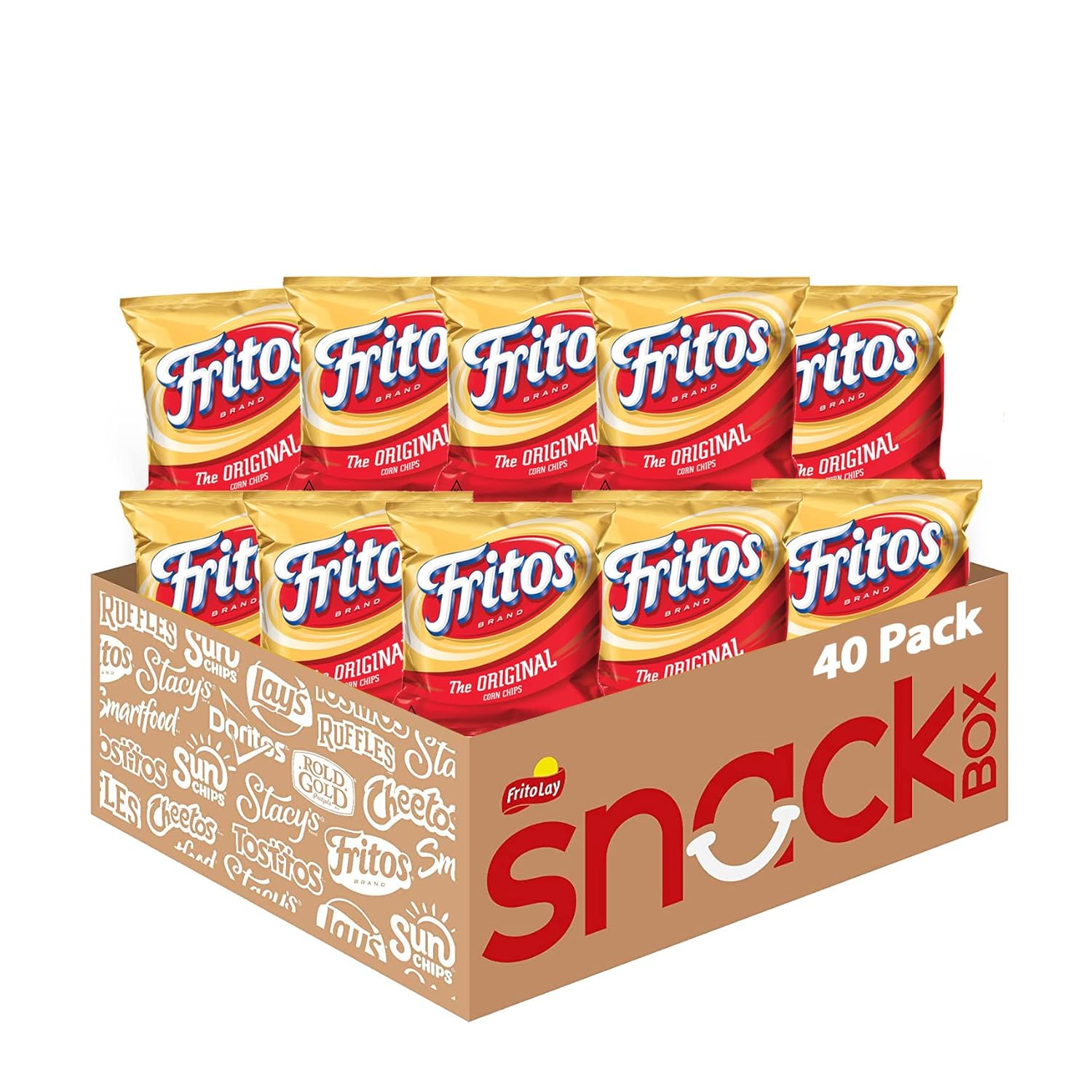 Fritos Original Corn Chips, 1 Ounce, Pack of 40, Gluten-Free, 3-Ingredient Snack