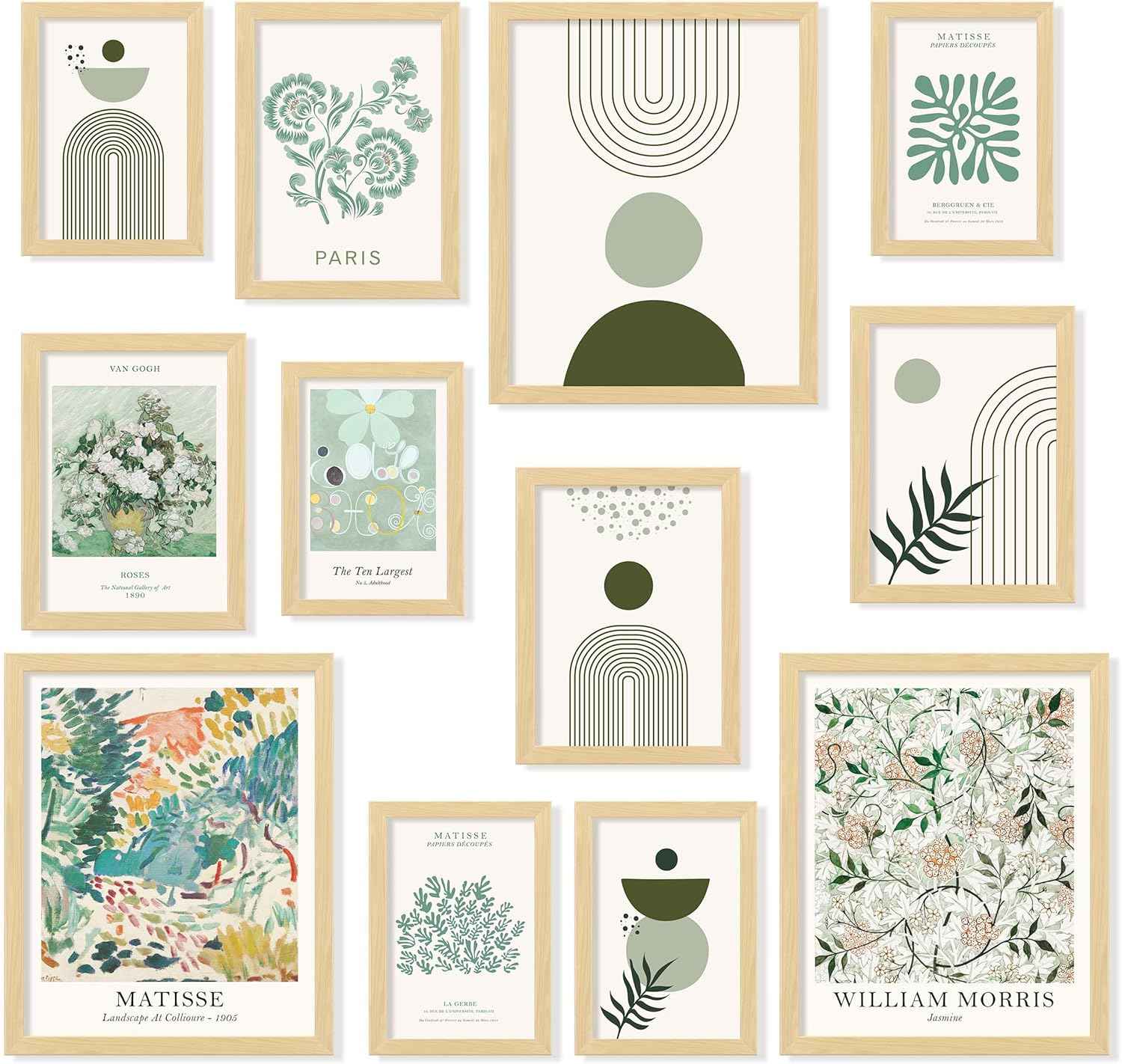 97 Decor Sage Green Room Decor Aesthetic - Sage Green Wall Decor, Sage Matisse Wall Art Prints, Green Posters Wall Collage, Pastel Aesthetic Pictures for Teen Girls Dorm Bedroom (Unframed)