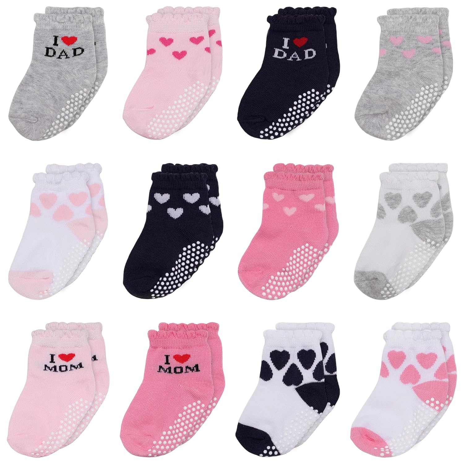 Mother's Choice Organic Cotton Baby Socks 0-6 Months, 12 pairs, Soft, Cozy, and Gentle Socks for Infants Girls and Boys