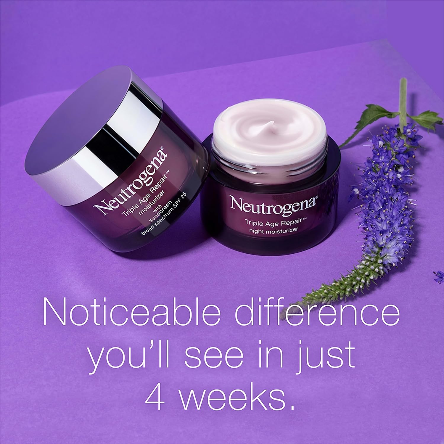 Neutrogena Triple Age Repair Face Moisturizer with Hexinol & Vitamin C, Anti-Wrinkle Cream with SPF 25, 1.7 oz for Women & Men