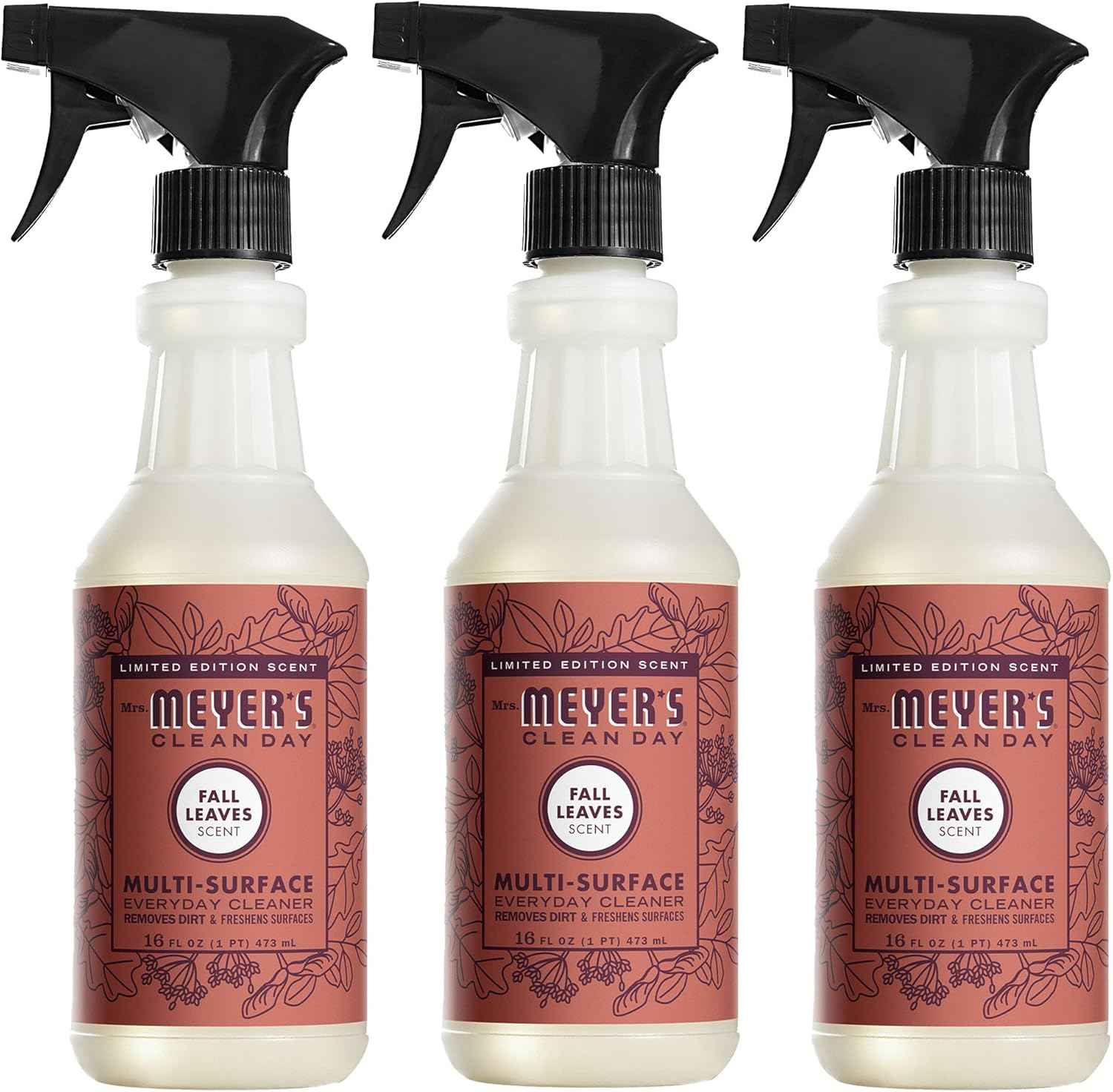 Mrs. MEYER'S CLEAN DAY Multi-Surface Everyday Cleaner, Fall Leaves Scent, 16 fl oz (Pack of 3)