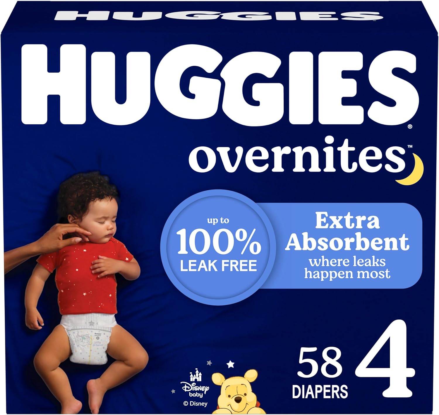 Huggies Overnites Size 5 Overnight Diapers, 50 Ct, 27+ lbs, Disney Designs