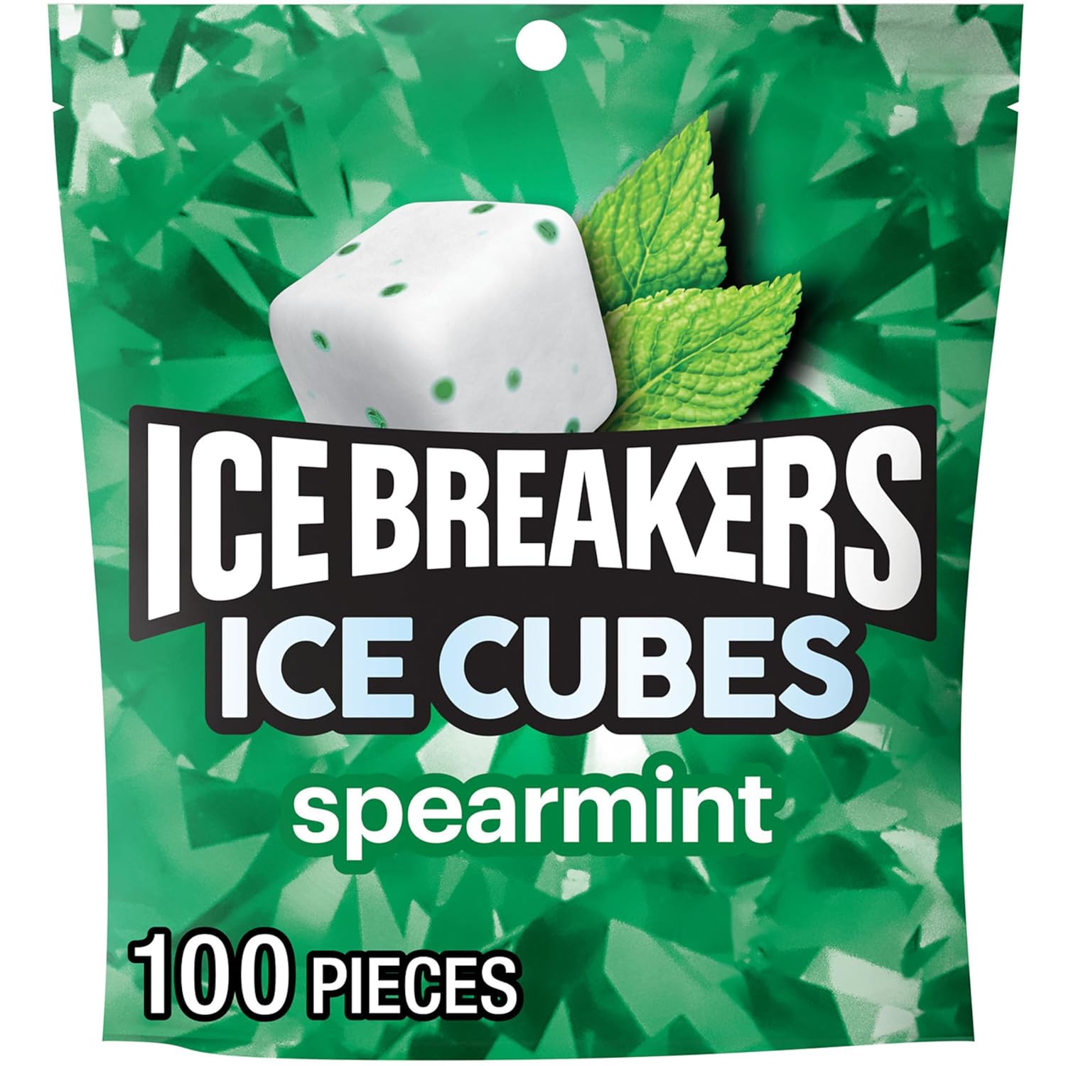 ice breakers spearmint sugar free chewing gum pouch 8.11 oz 100 pieces