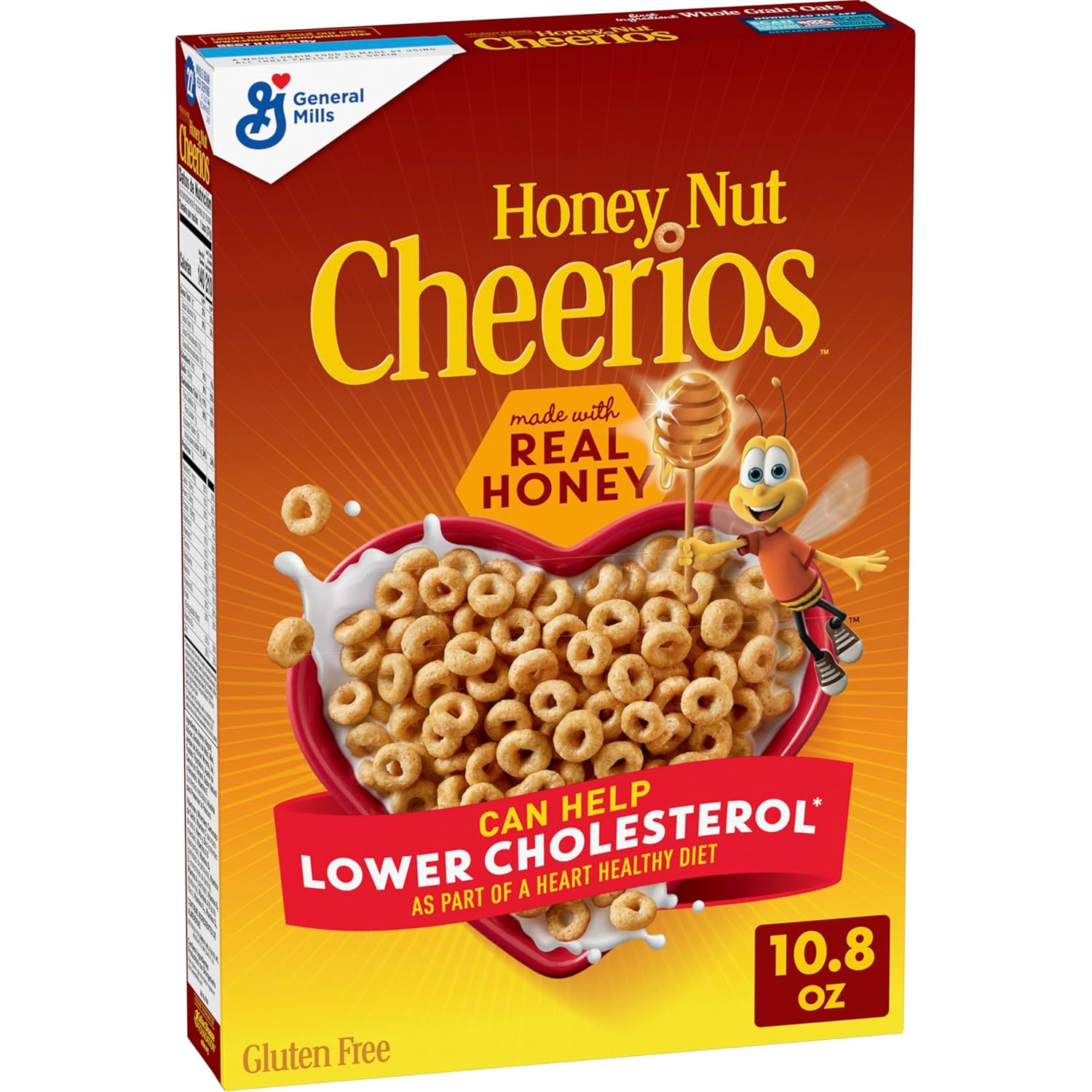 Honey Nut Cheerios, 10.8 oz, Heart Healthy, Gluten Free, Whole Grain Oats Breakfast Cereal