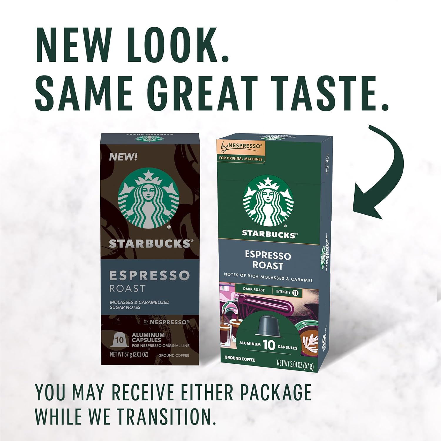 Starbucks Dark Roast Espresso, 50-count pods, Nespresso Original Line, compatible with Essenza Mini, Pixie, CitiZ, Expert, Lattissima, KitchenAid, Creatista