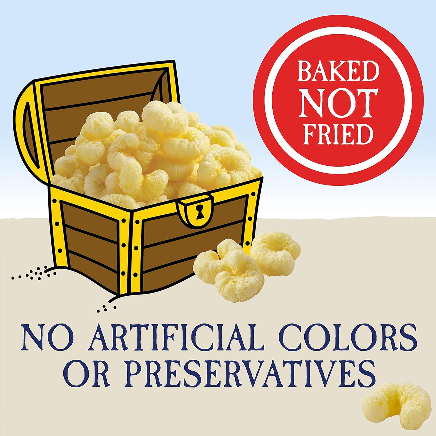Pirate's Booty Aged White Cheddar Cheese Puffs, Gluten-Free, Kids Snacks, 0.5oz, 24ct, Baked, No Artificial Colors