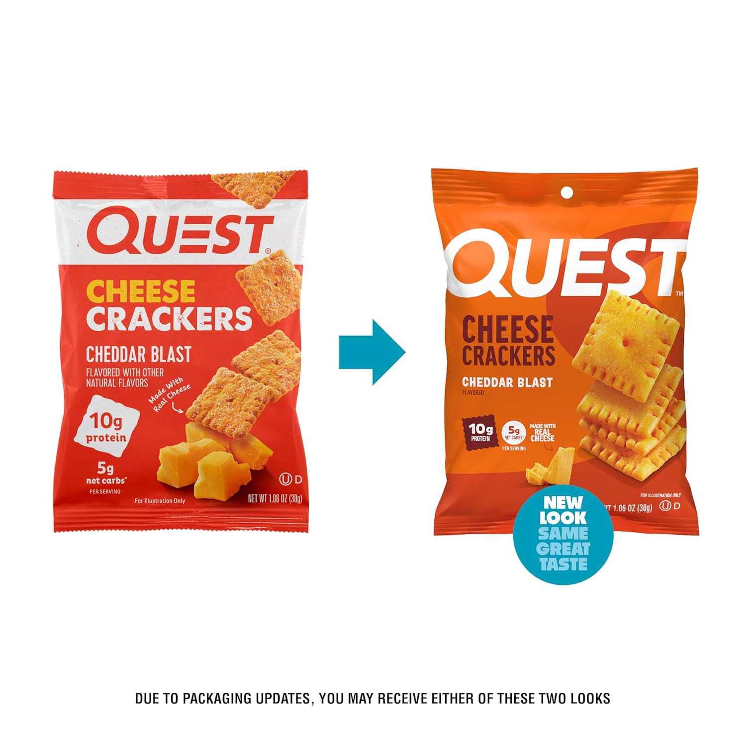 quest nutrition cheddar blast cheese crackers high protein snack 10g protein 5g net carbs 12 packs