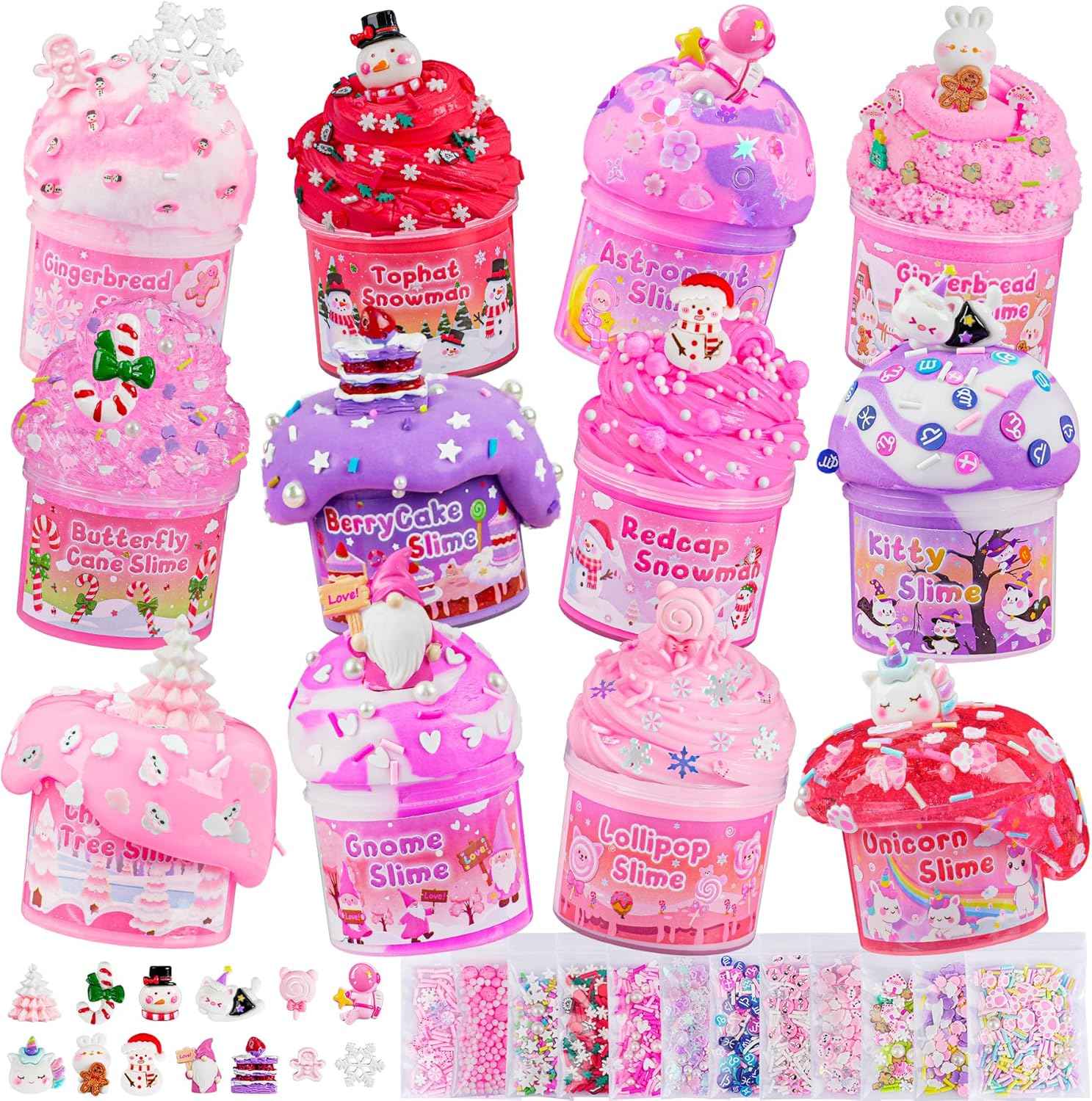 6 Pack Slimes, Pink Slime Kids, Cloud Slime kit for Girls Ages 8-12, Toys for Girls and Boys, for Kids Slime Set Party kit Goodie Bag Stuffers, 4 5 6 7 8 9 10 Year Old Girl Birthday Gift Cute Stuff