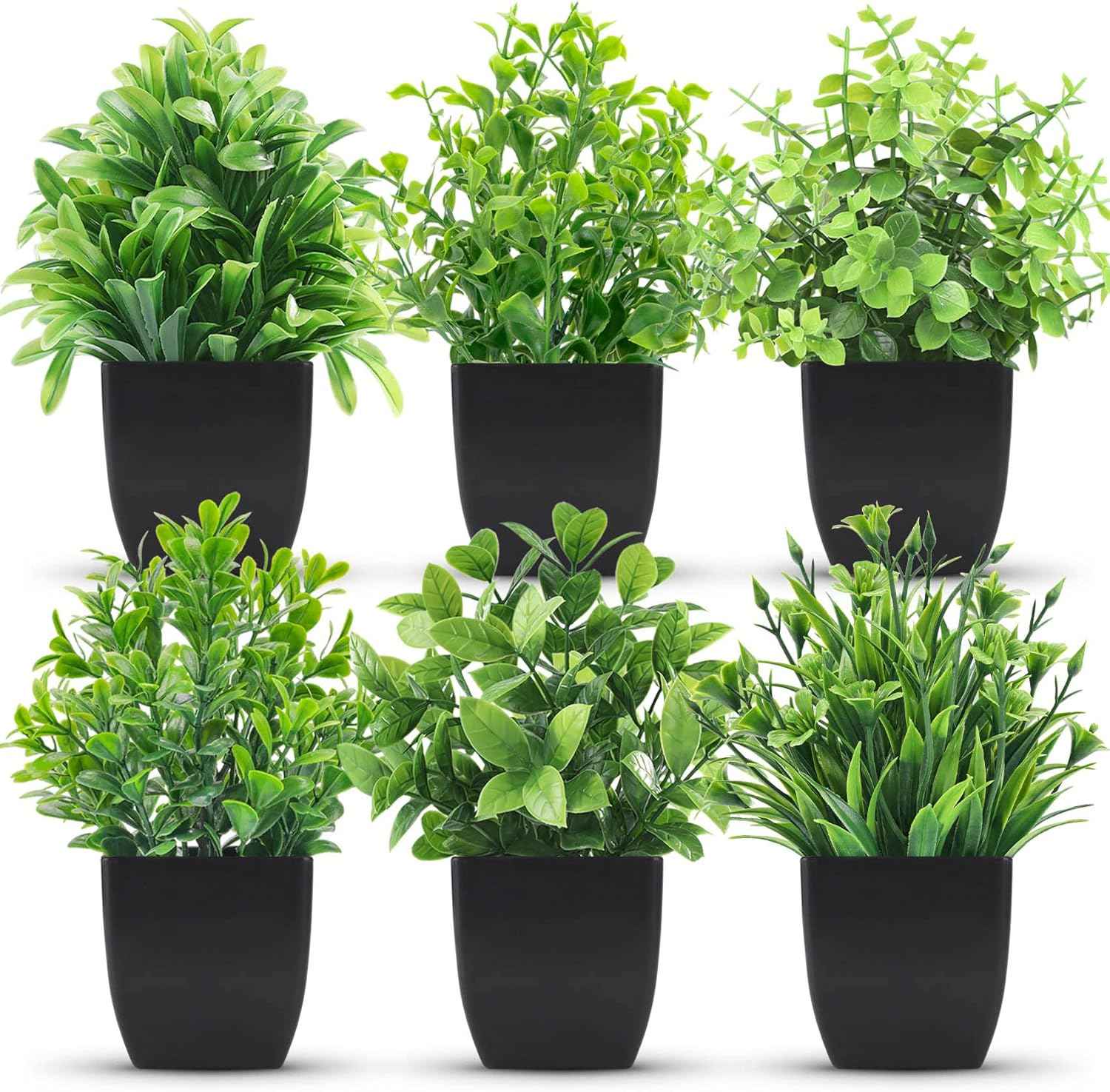Der Rose Fake Plants 4 Packs Artificial Plants Small Faux Plants Black Bathroom Accessories for Halloween Bathroom Home Kitchen Coffee Table Office Desk Decor Indoor