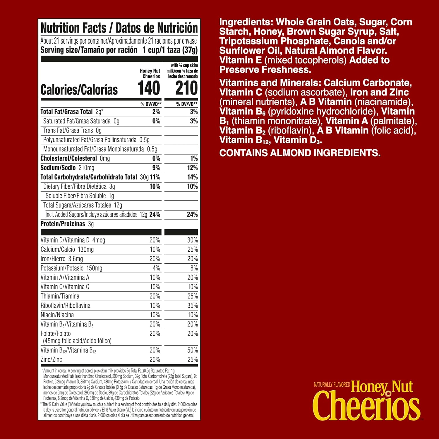 Honey Nut Cheerios heart healthy gluten free cereal, giant size, 27.2 oz, limited edition heart shapes and affirmations
