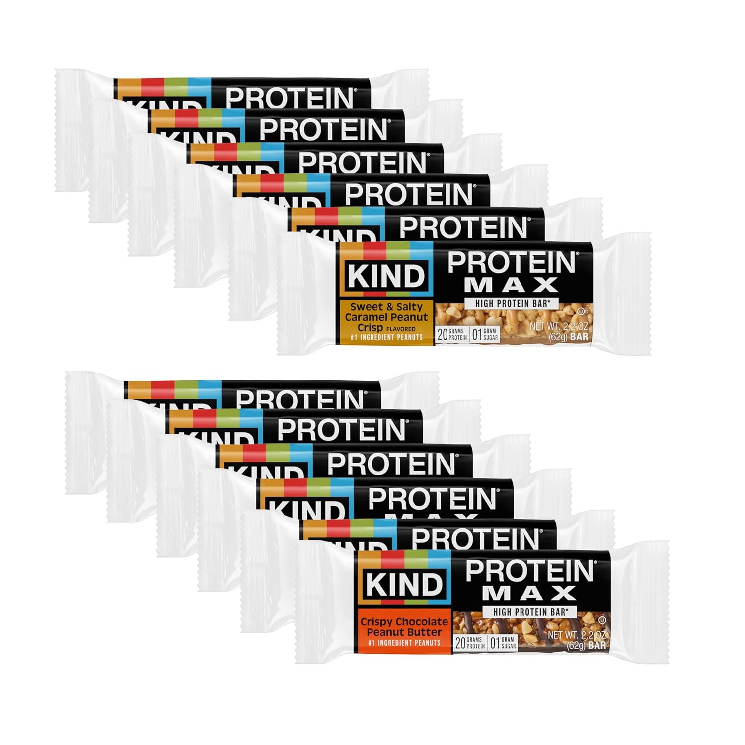 KIND Protein MAX Variety Pack, High Protein Bars, 20g Protein, 1g Sugar, Keto Snacks, 12 Count Pack