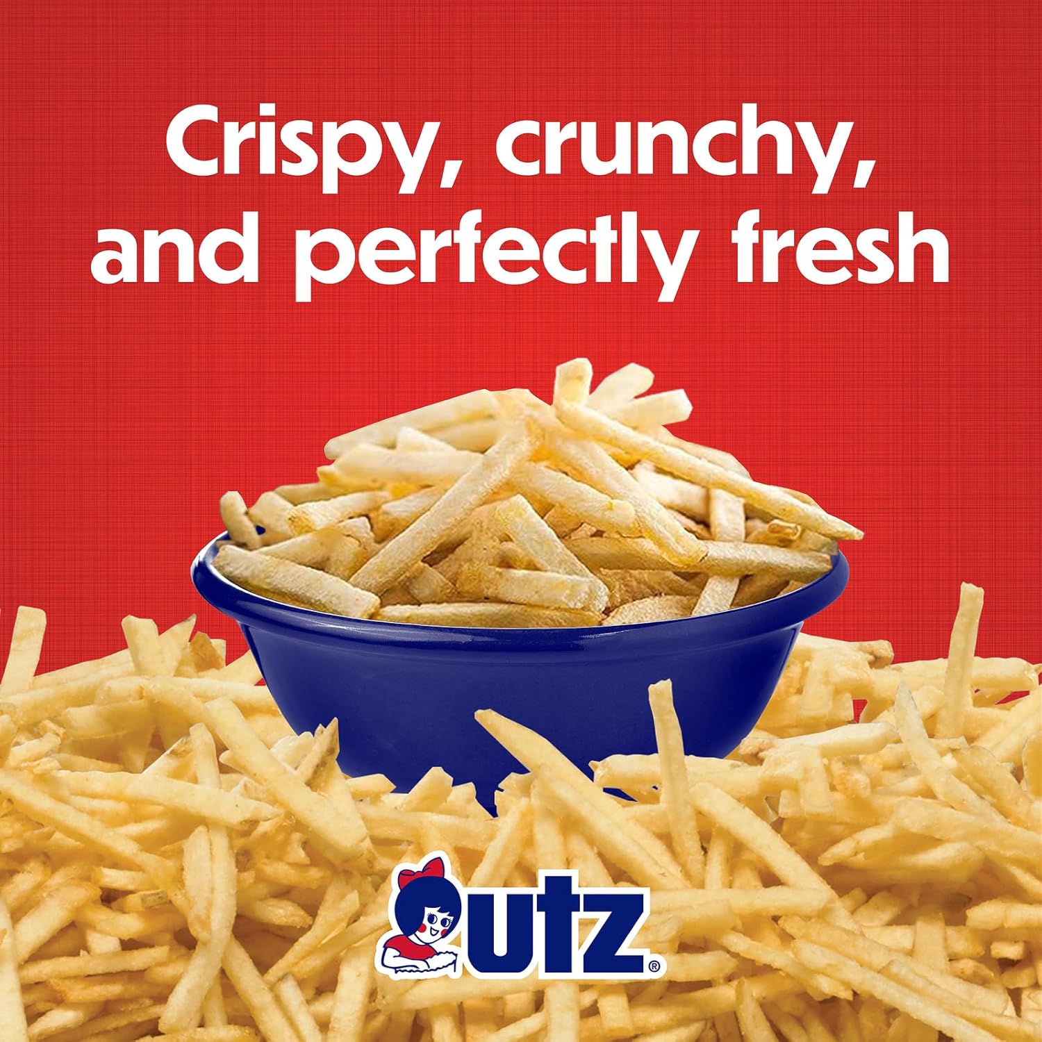 Utz Original Potato Stix, 15 Oz Resealable Canister for Fresh Potato Snacks