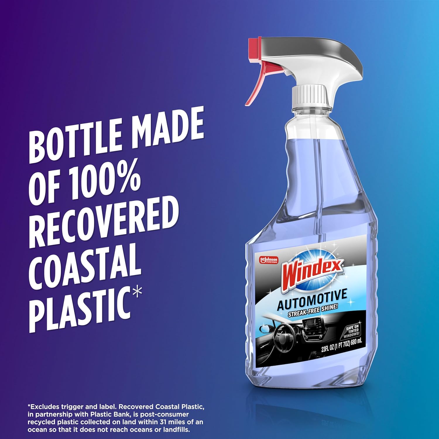 windex automotive car window glass cleaner streak-free shine for car exteriors and interiors 23 fl oz