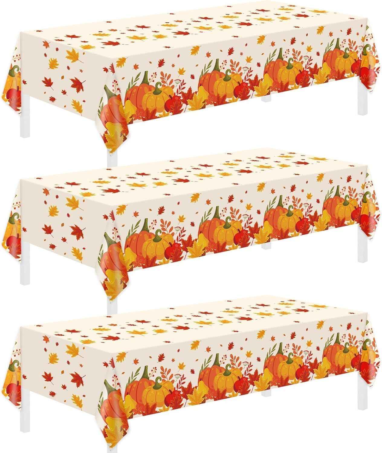 Childom 2 Pack Christmas Tablecloths,Christmas Party Decoration,54 x 108 Inch,Disposable Plastic Table Cloths Rectangular for Party Supplies,Xmas Tree Table Cover for Home,Dinner,Indoor,Outdoor,Picnic