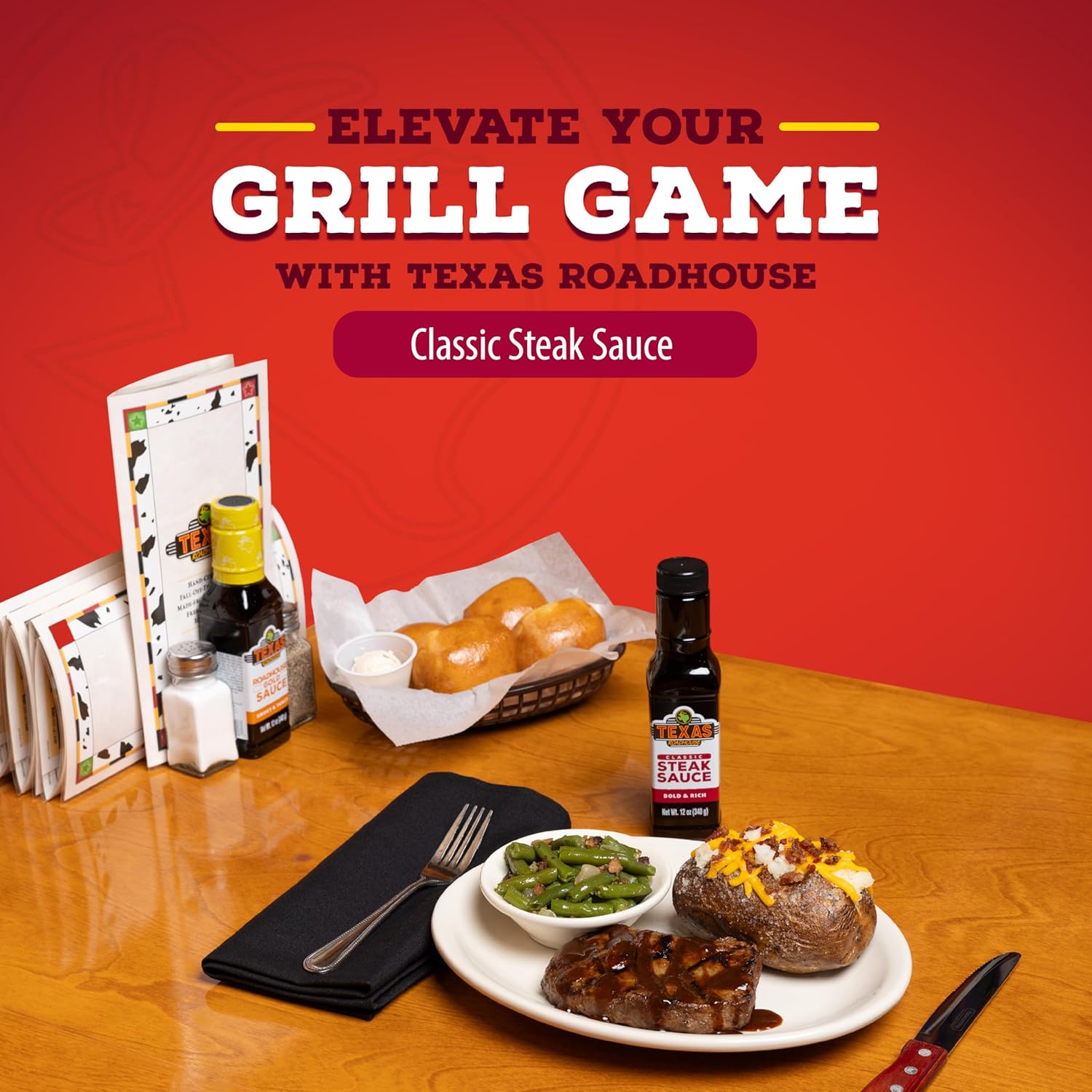 texas roadhouse classic steak sauce 12 oz bottle made with vinegar onion and garlic