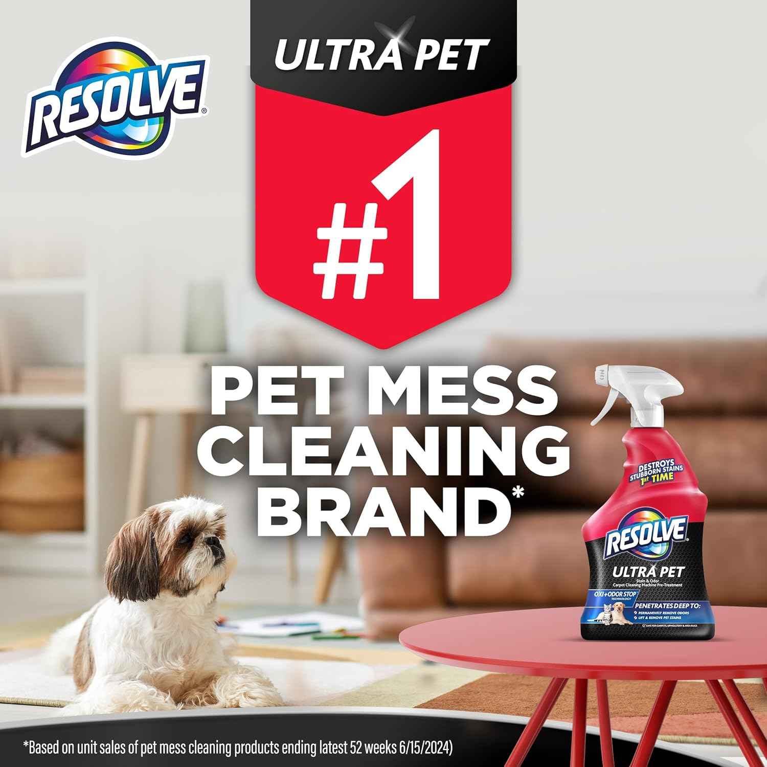Resolve Ultra Pet Carpet Cleaner Spray – for Removal of Pet Stains & Odors, 32oz