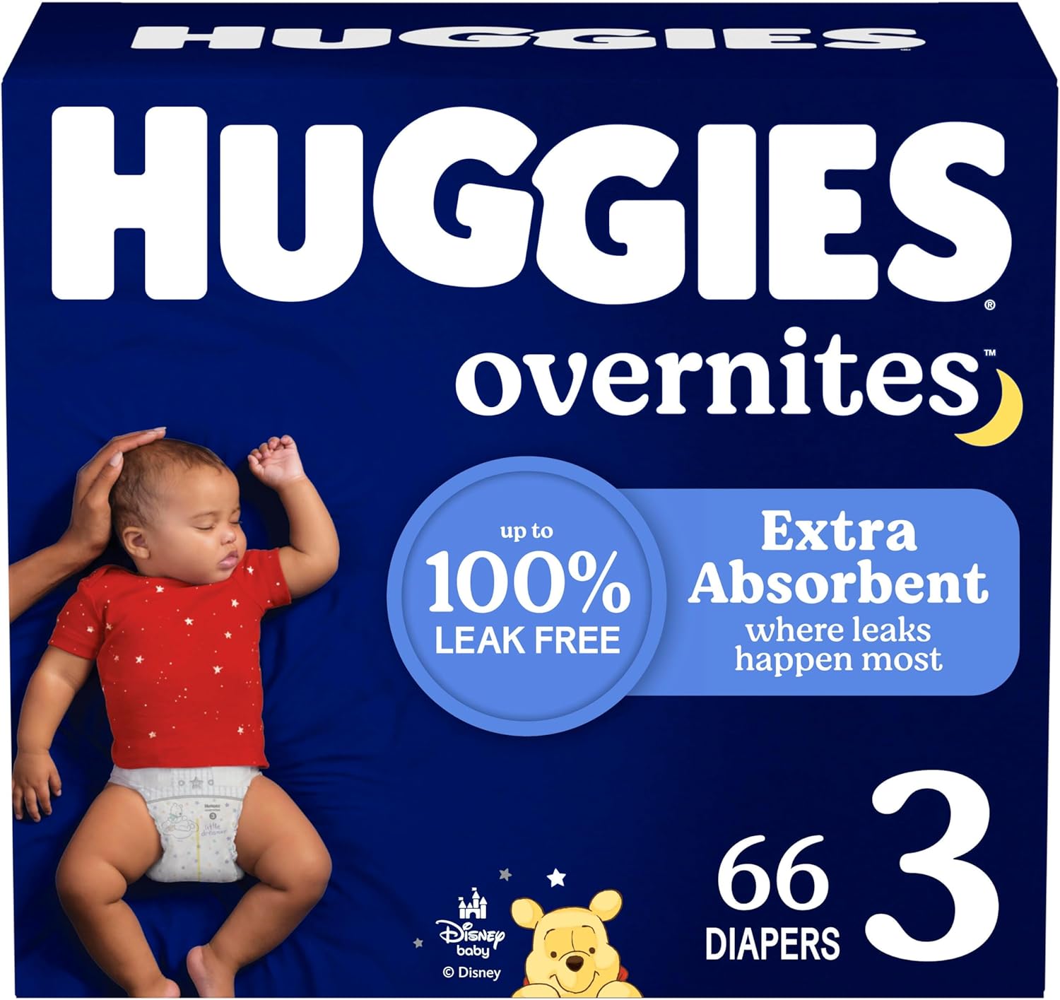 Huggies Overnites Size 5 Overnight Diapers, 50 Ct, 27+ lbs, Disney Designs