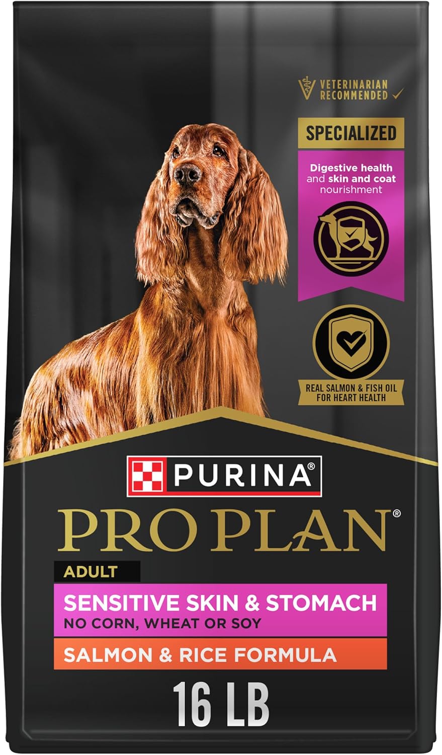 purina pro plan sensitive skin and stomach dog food dry adult salmon and rice formula digestive health 16 lb bag