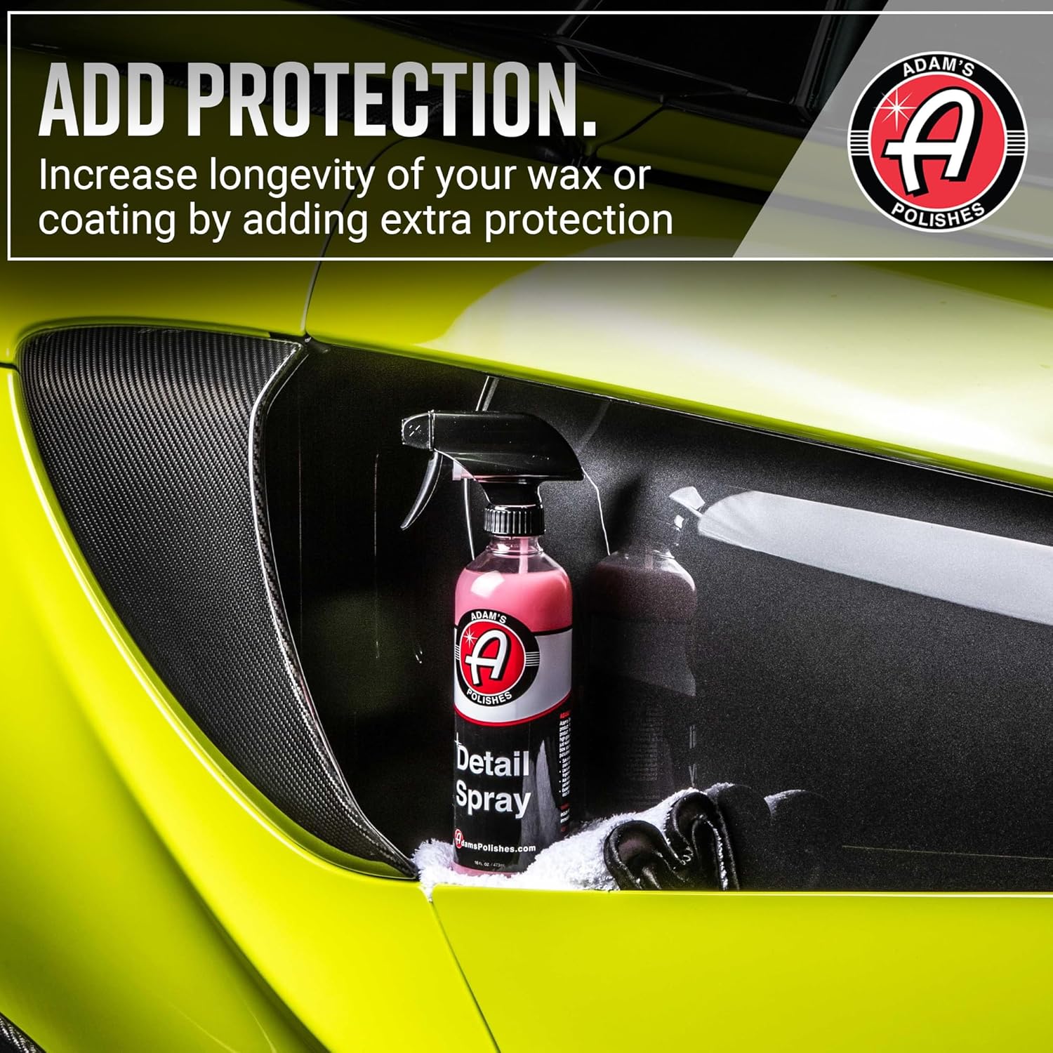 Adam's 16 fl. oz Detail Spray - Quick Waterless Car Detailer, Polisher, Clay Bar, & Car Wax Booster