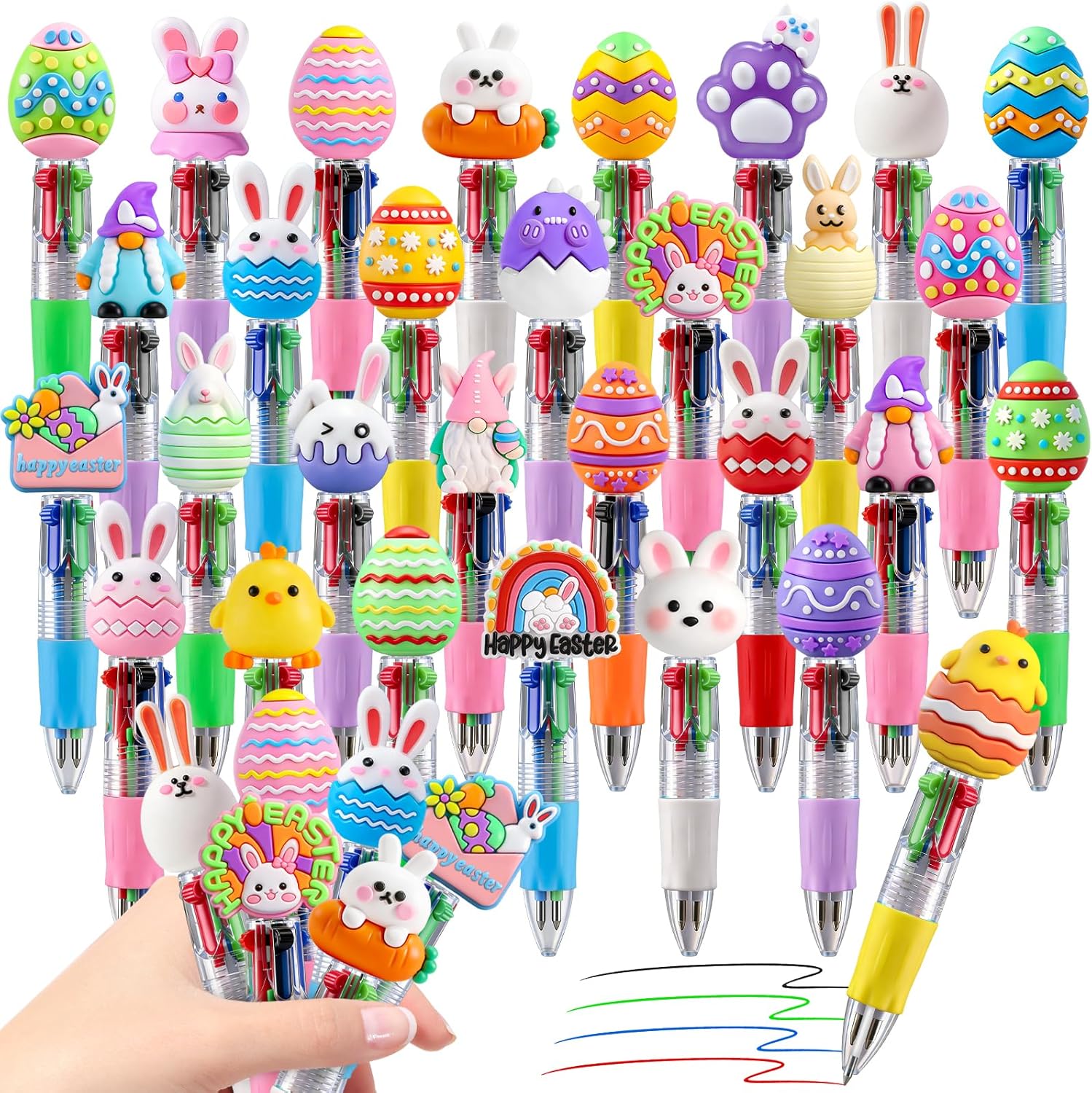 cZWZ 20Pcs Mini Multicolor Pens 4-in-1 Cute Ballpoint Pens for Kids Birthday Party Favors Gifts Teacher Supplies