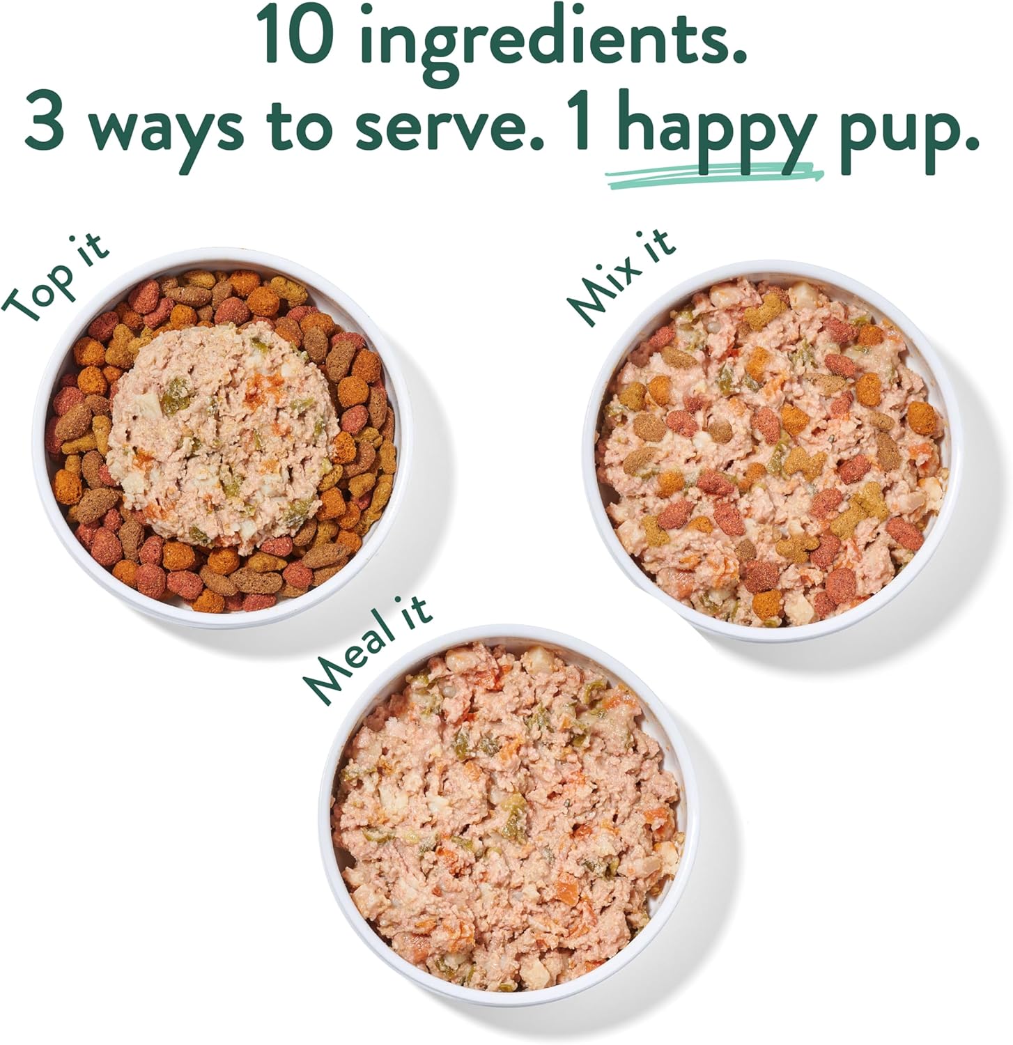 portland pet food company fresh dog food pouches human-grade toppers wet pet meal & mixers for small & large breed puppies & senior dogs gluten-free limited ingredient rosie's beef n' rice 8 pack